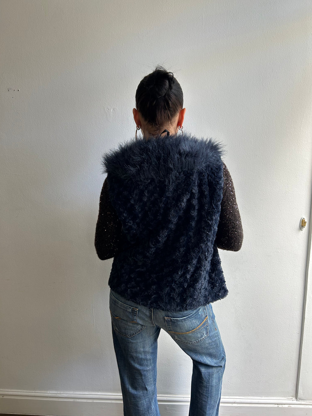 Blue Faux Fur Gilet
