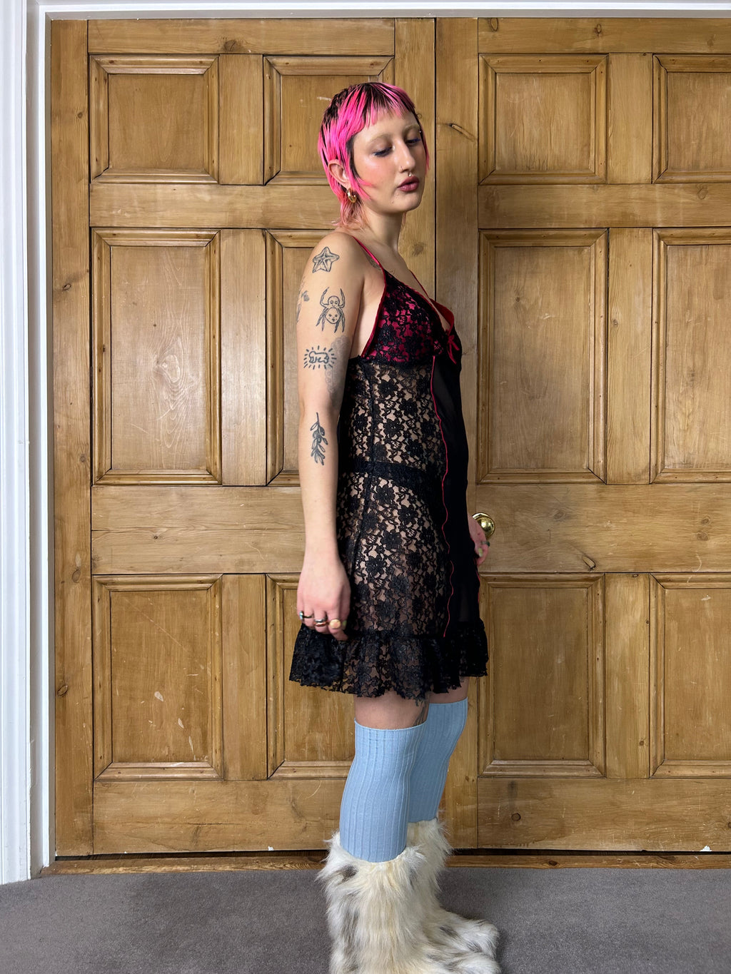 Black Lace Slip Dress