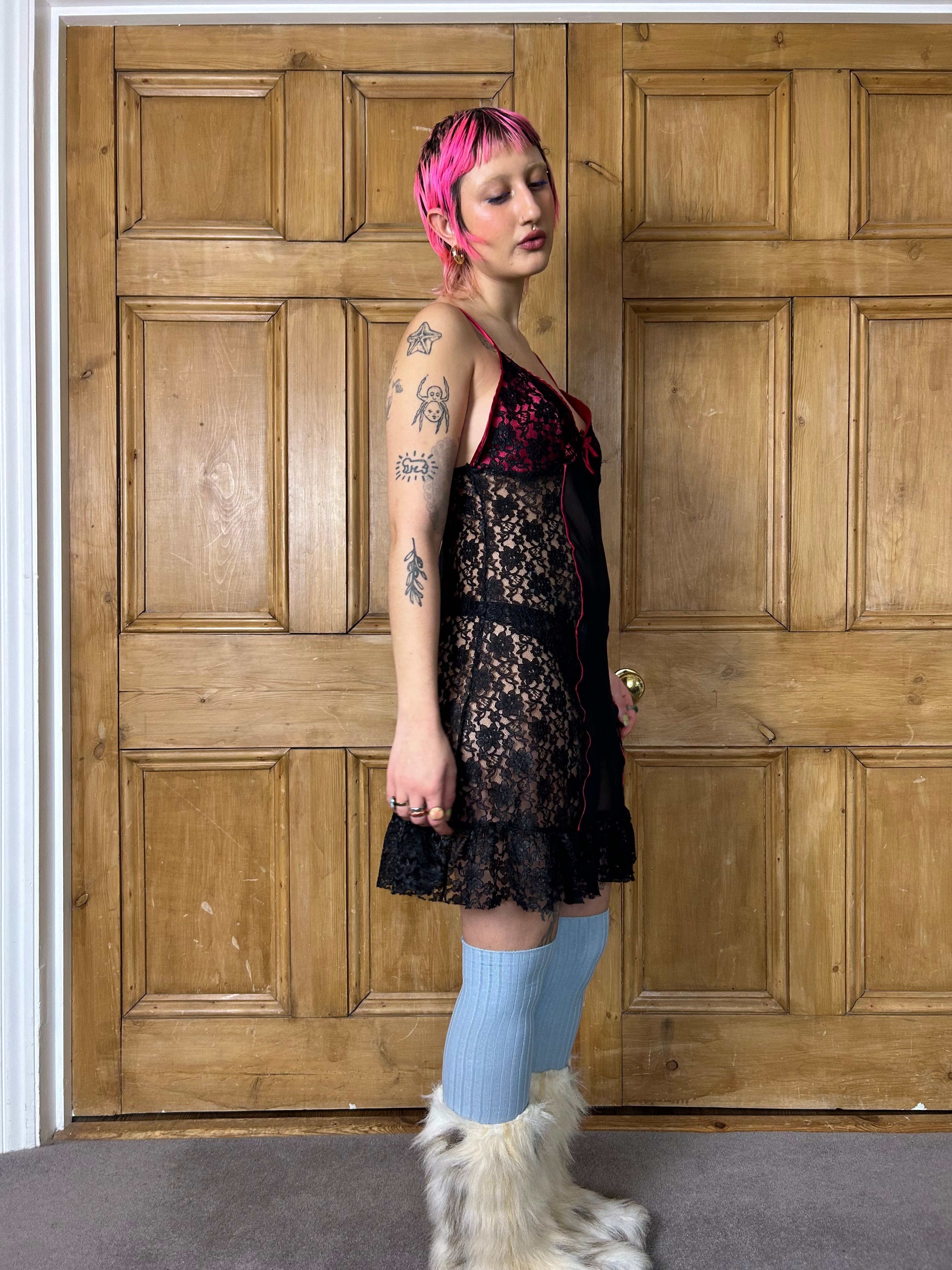 Black Lace Slip Dress