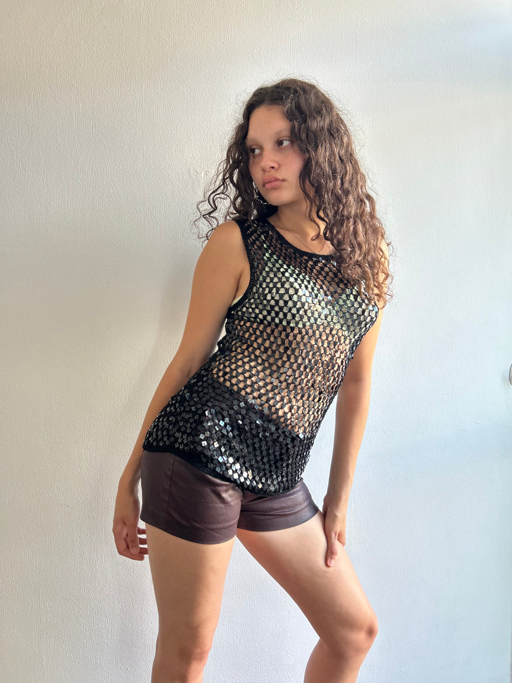 Black Sequin Top