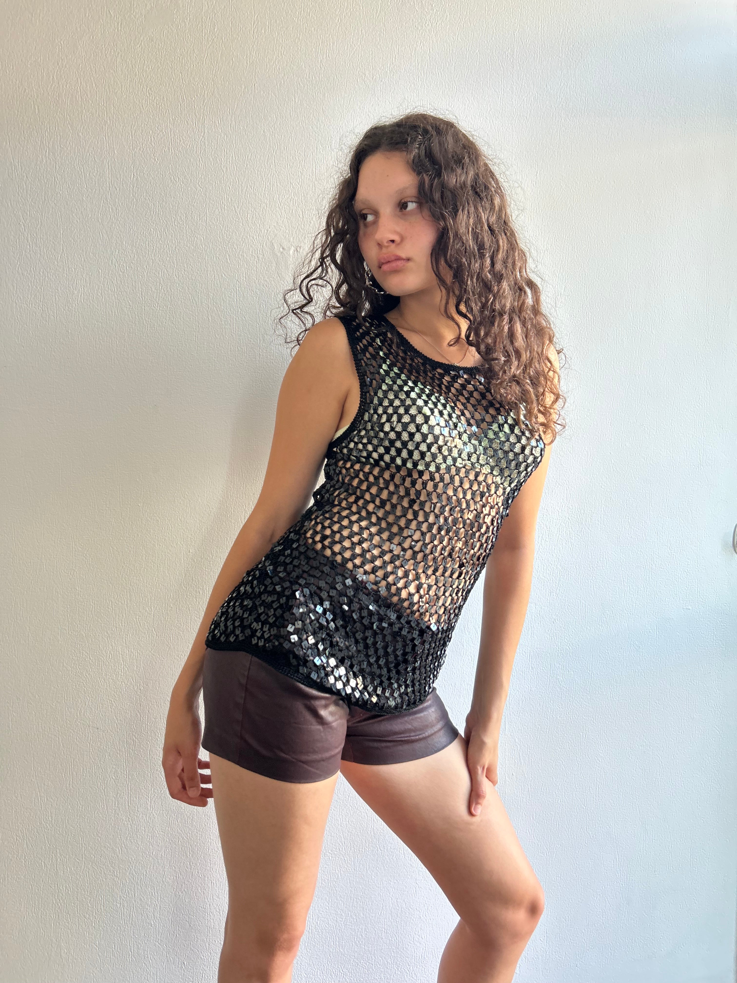 Black Sequin Top