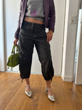 Grey Balloon Cropped Trousers