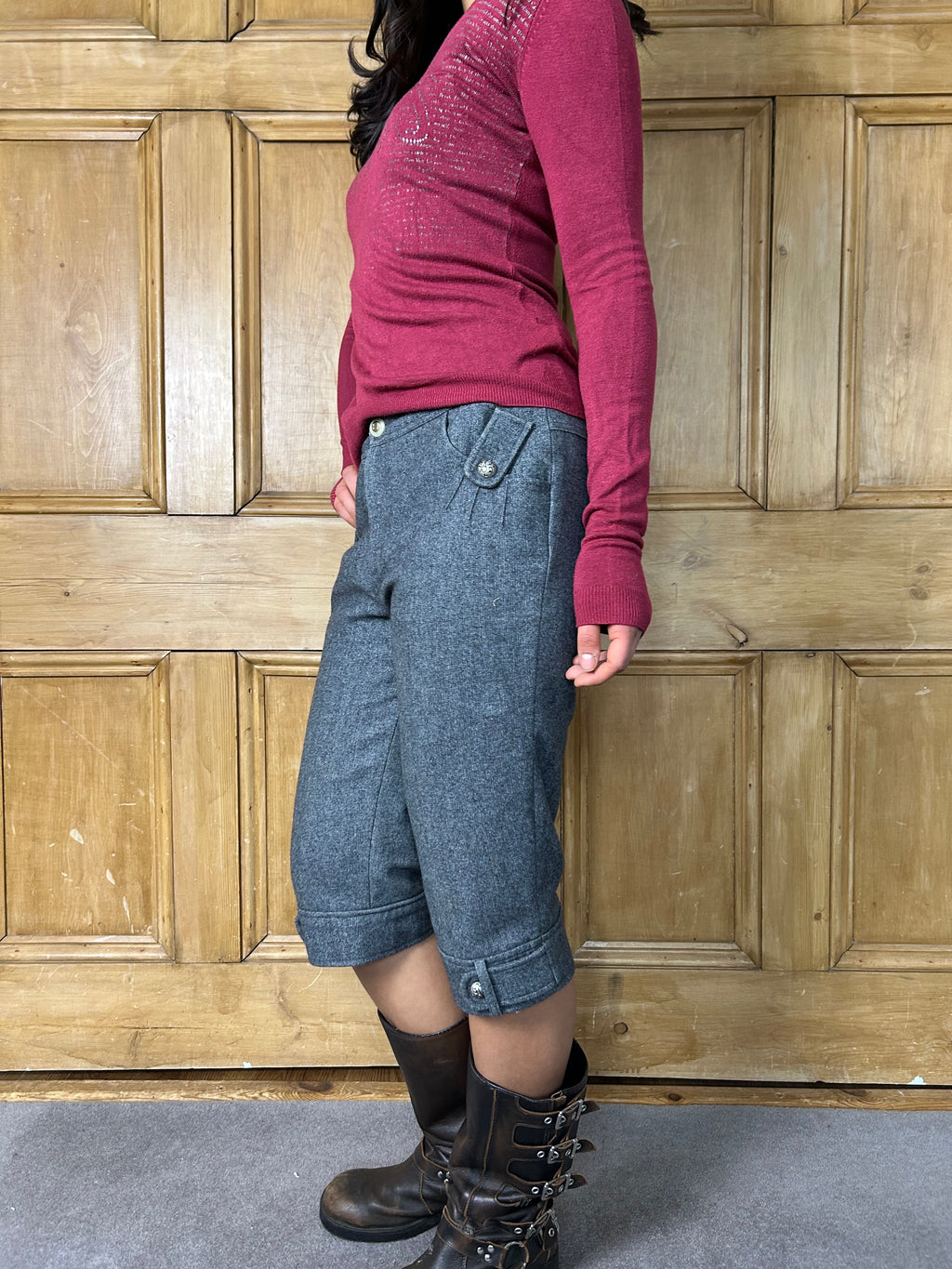 Vintage Grey Capris Trousers