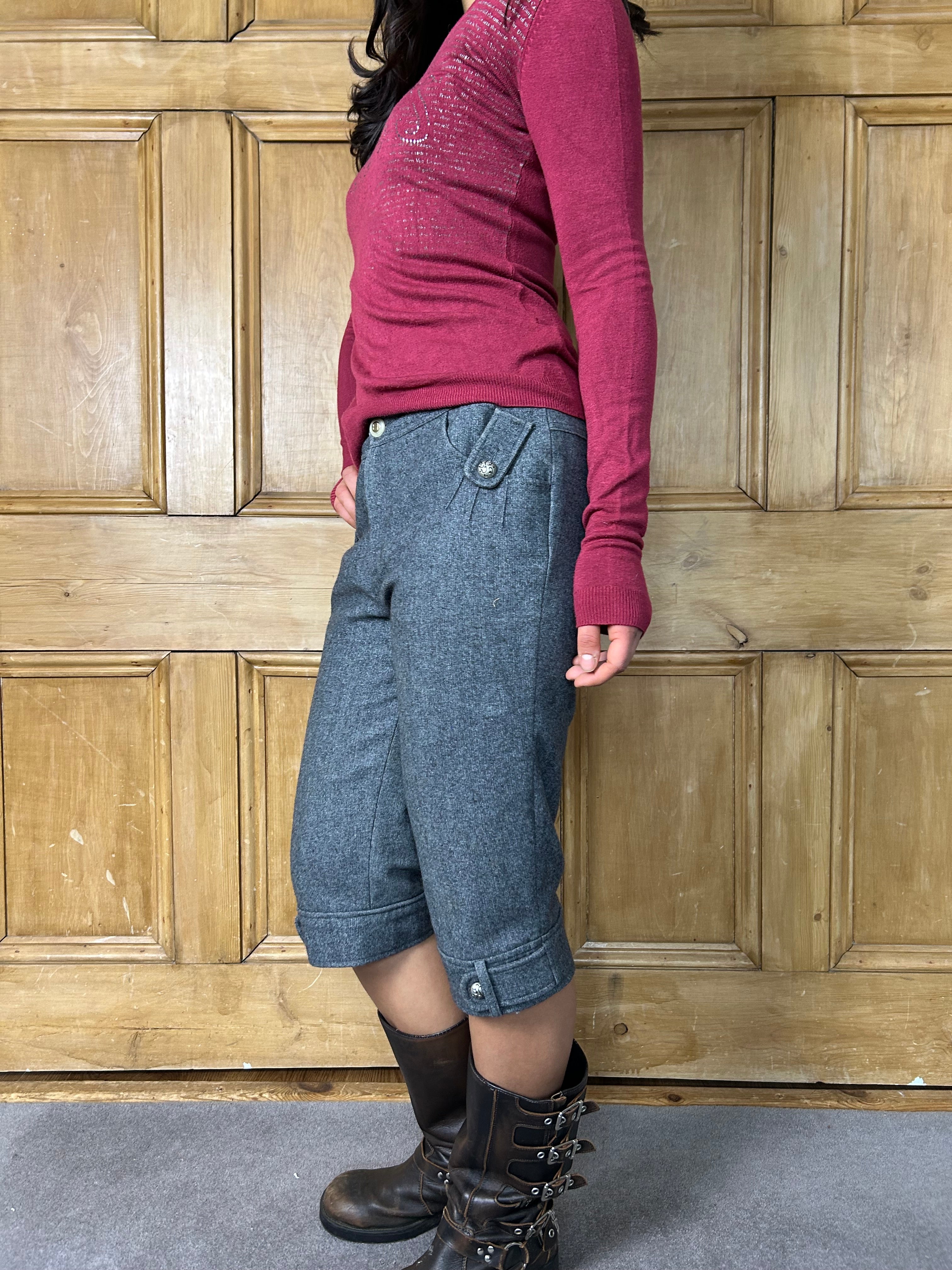 Vintage Grey Capris Trousers