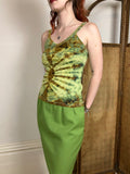 Green tie dye tank