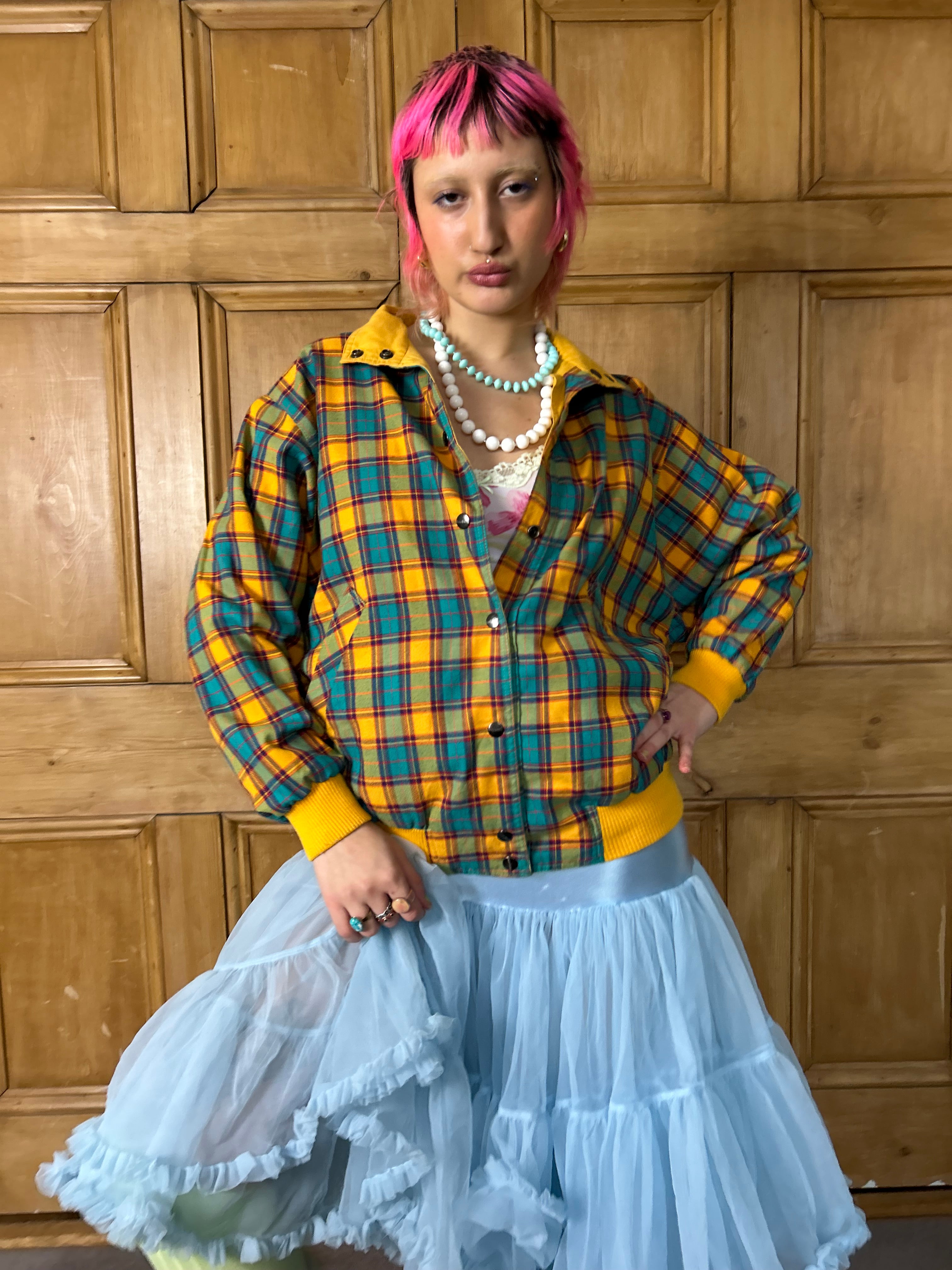 Reversible vintage tartan jacket