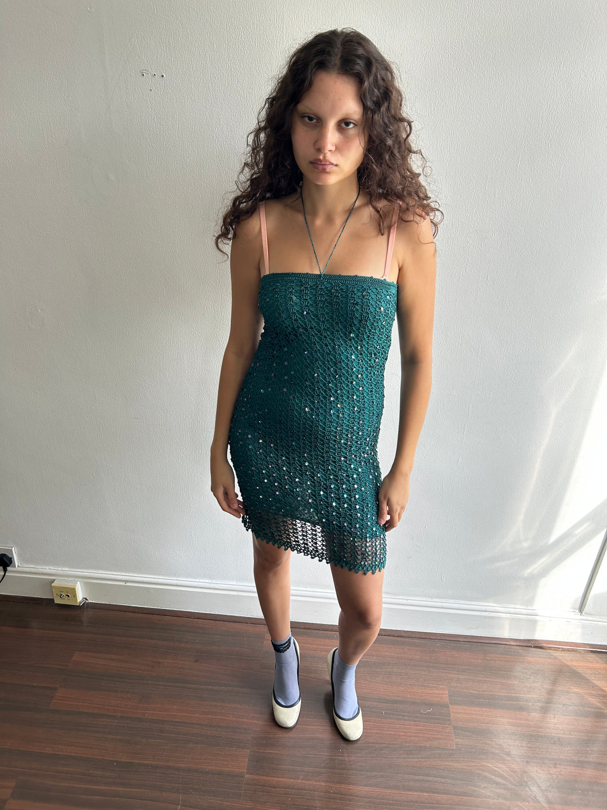 Y2K Green Sequin Dress/Skirt