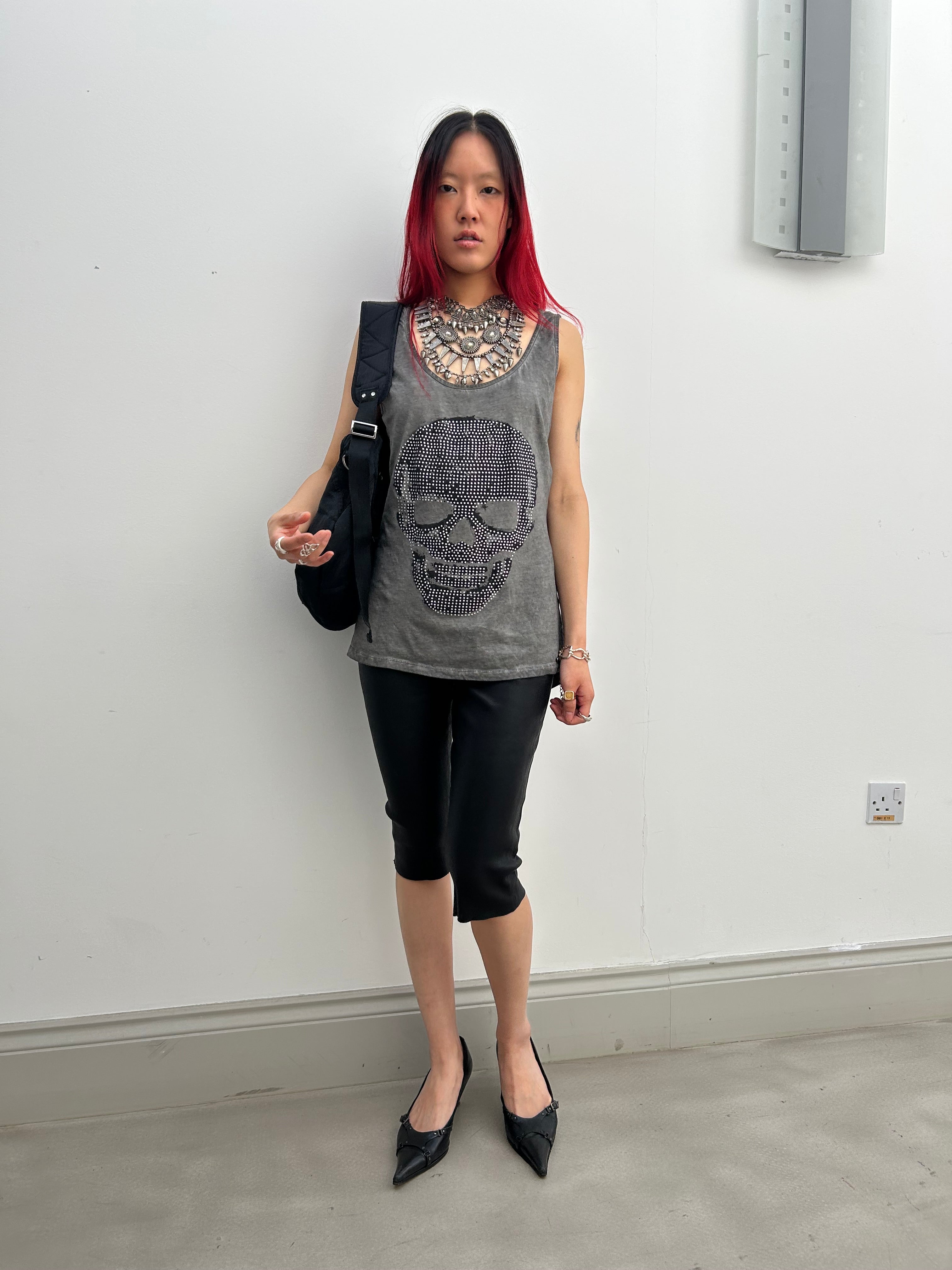 Black Leather 'All Saints' Capris