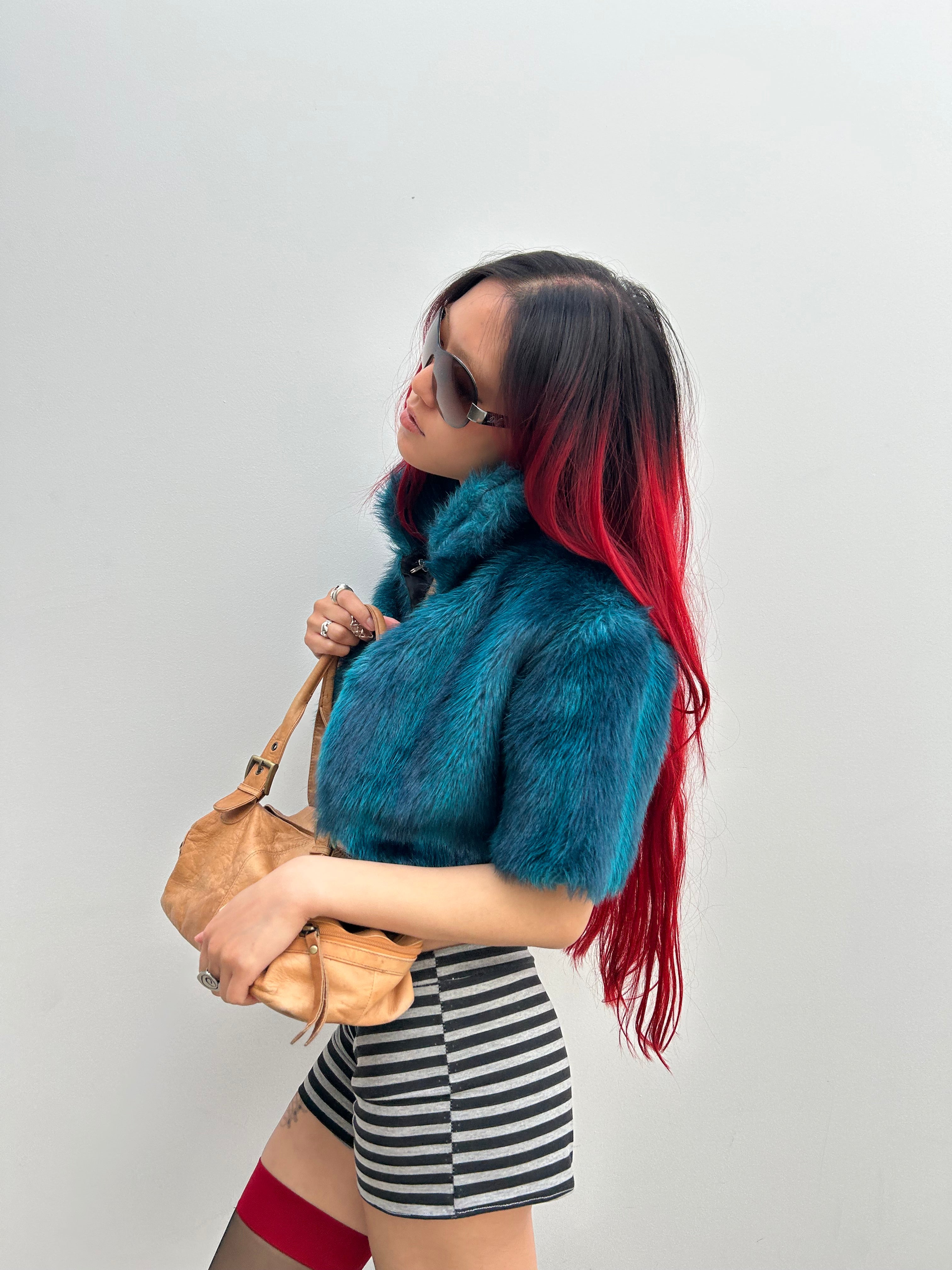 Blue Furry Vintage Bolero