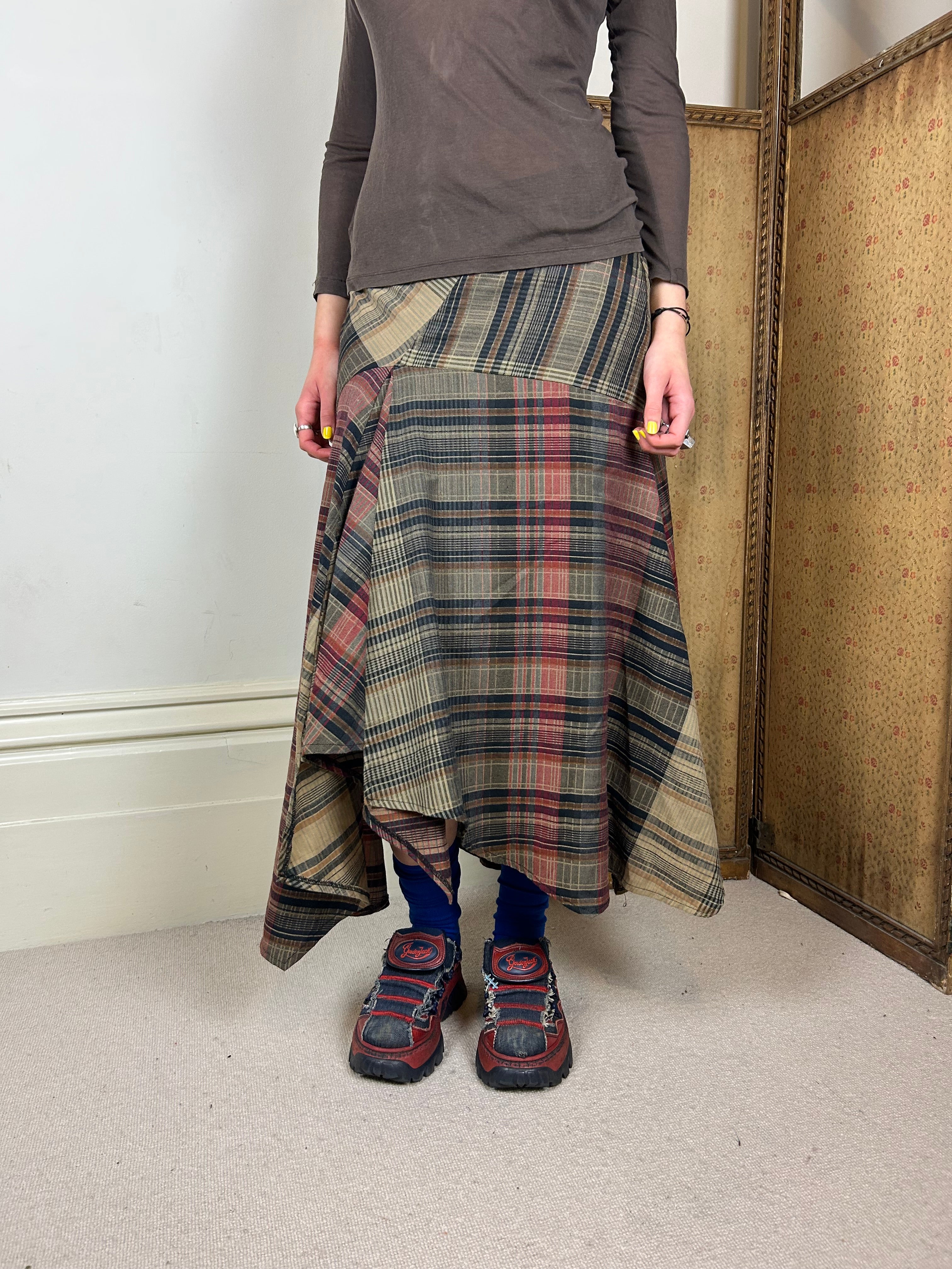Tartan asymmetrical skirt