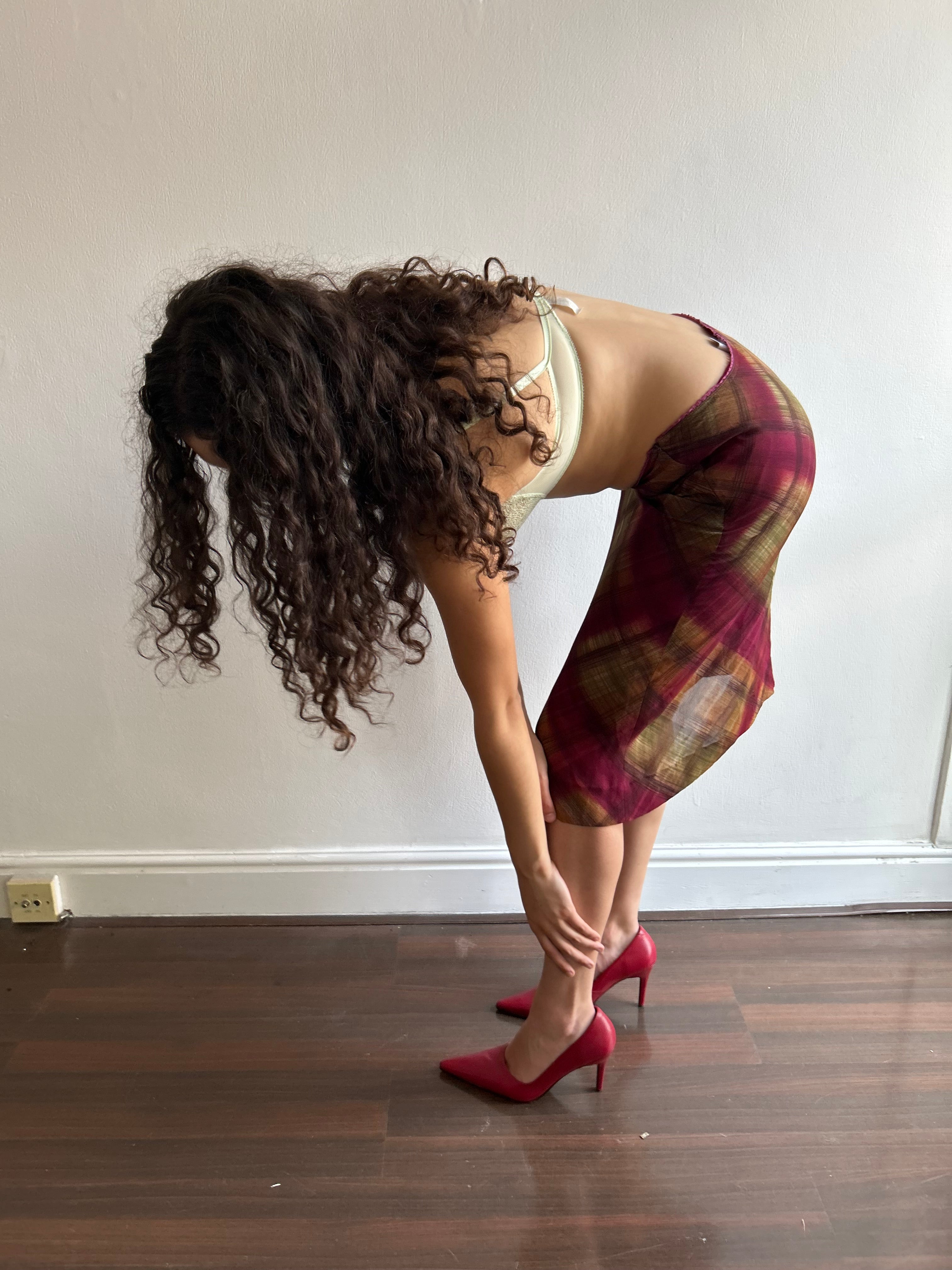 Vintage Tartan Slip Skirt