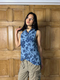 Blue floral vintage top