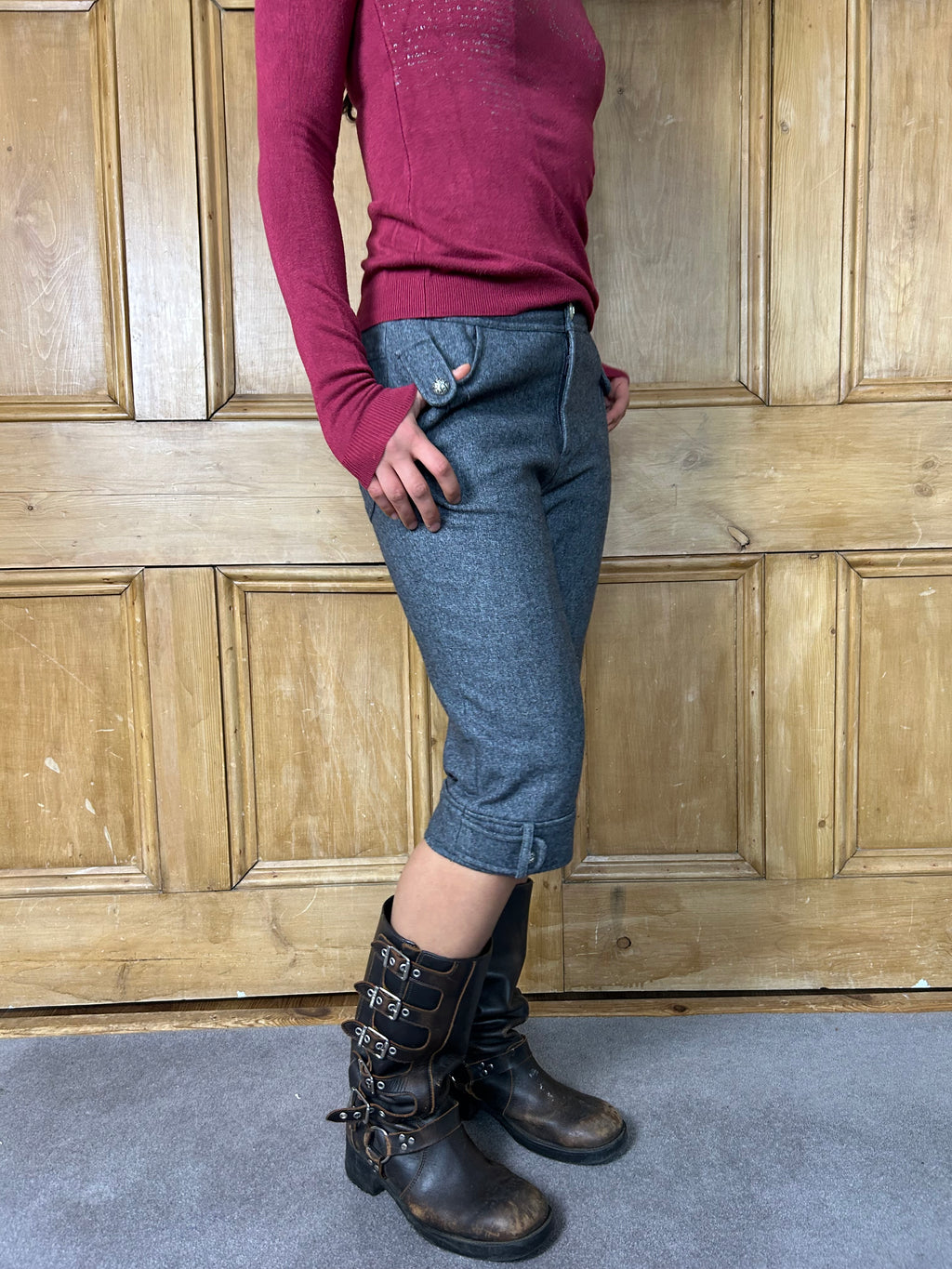 Vintage Grey Capris Trousers