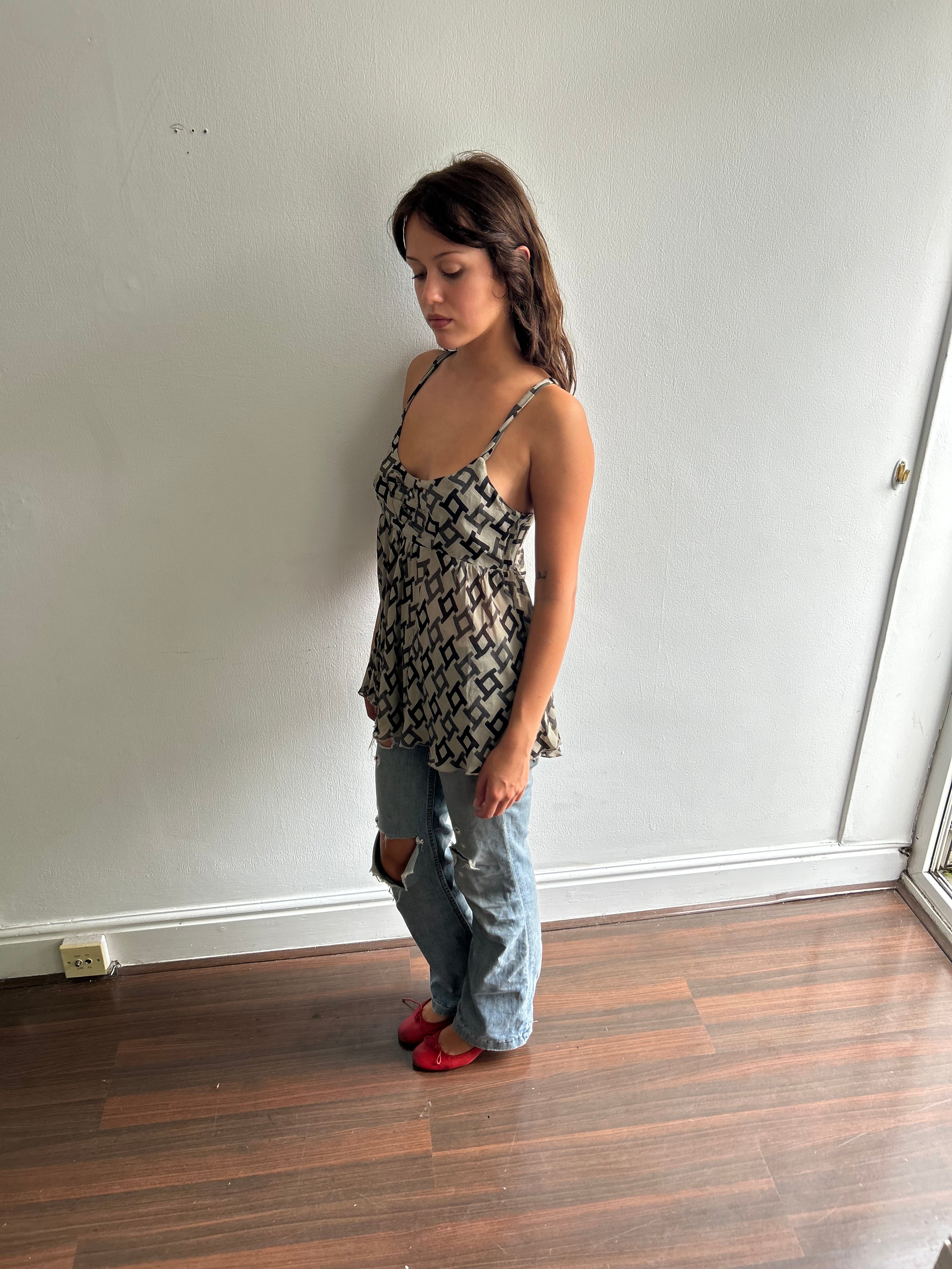 Geometric Silk IKKS Top