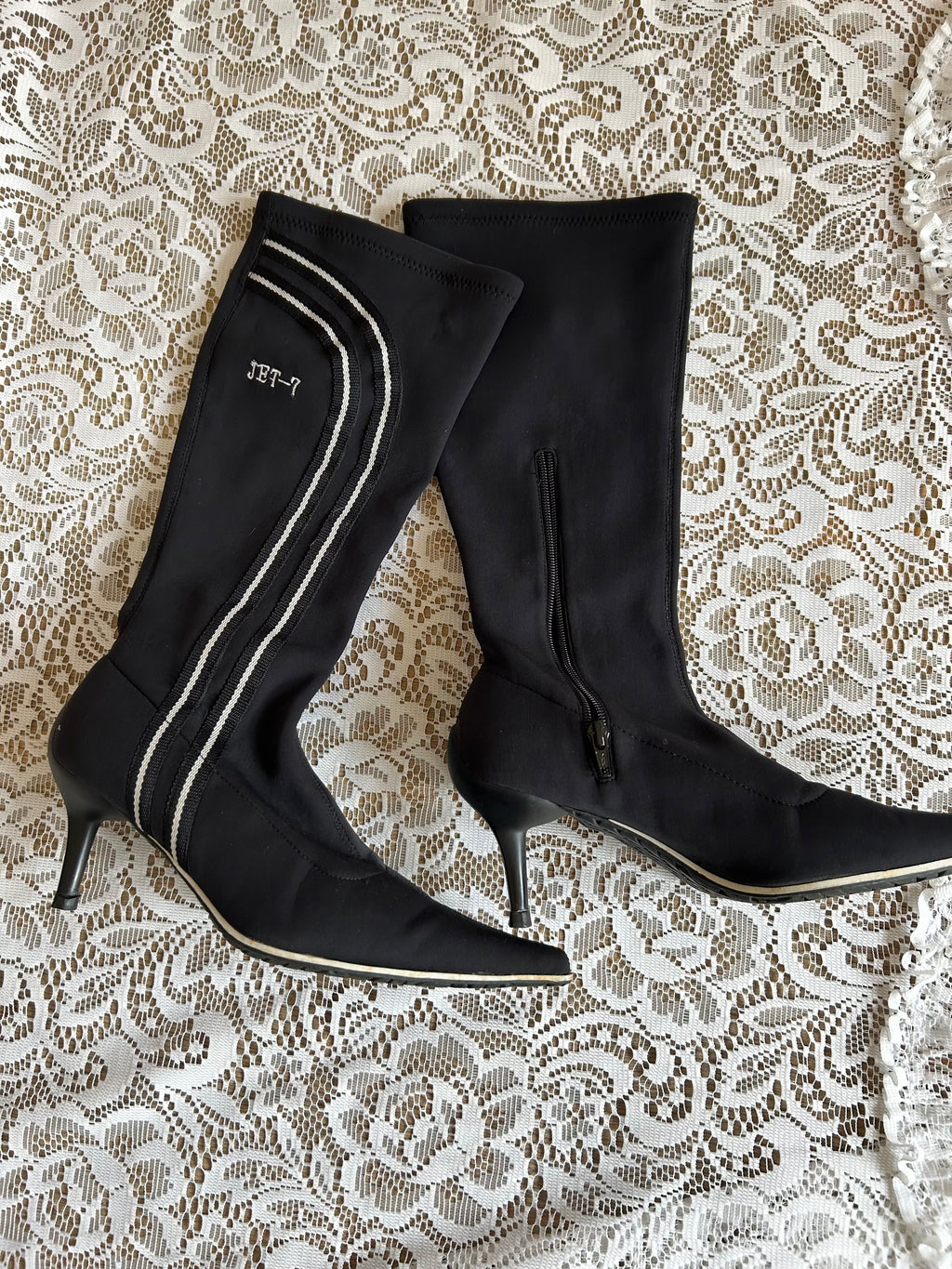 Vintage Black Pointed Heel boots