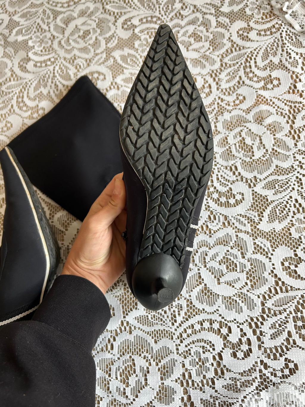 Vintage Black Pointed Heel boots