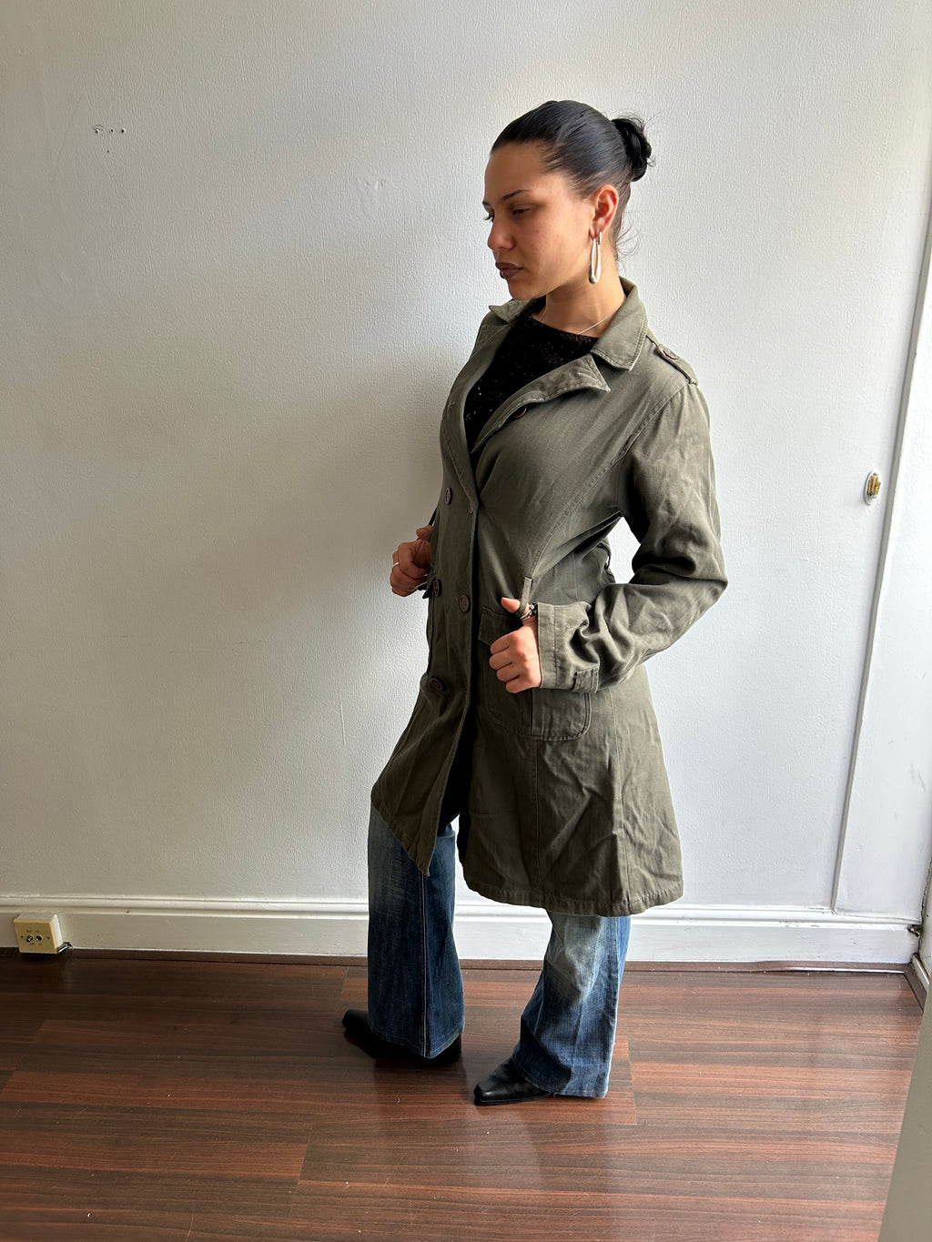 Khaki Cotton Trench Coat