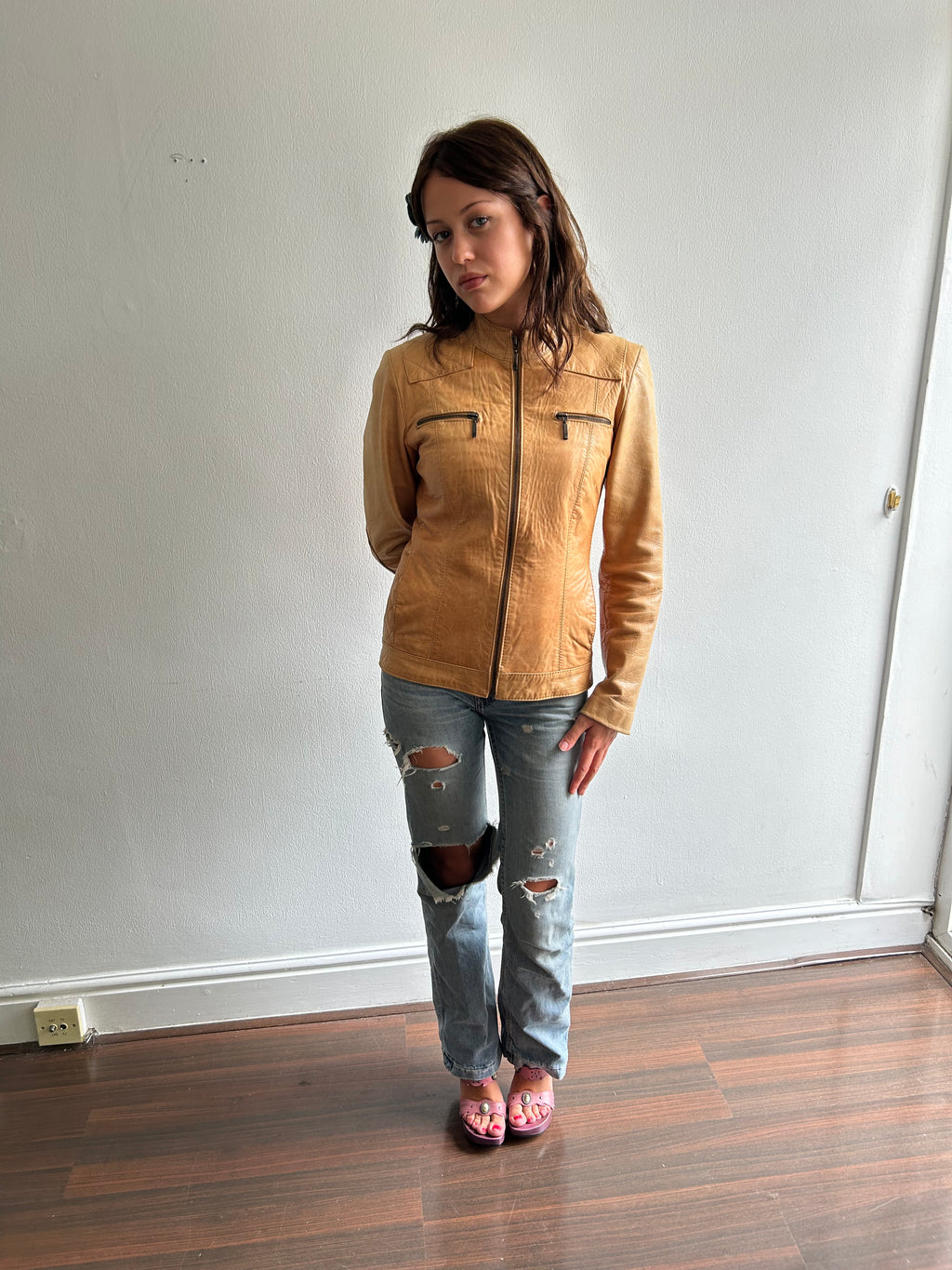 Tan Leather Vintage Jacket