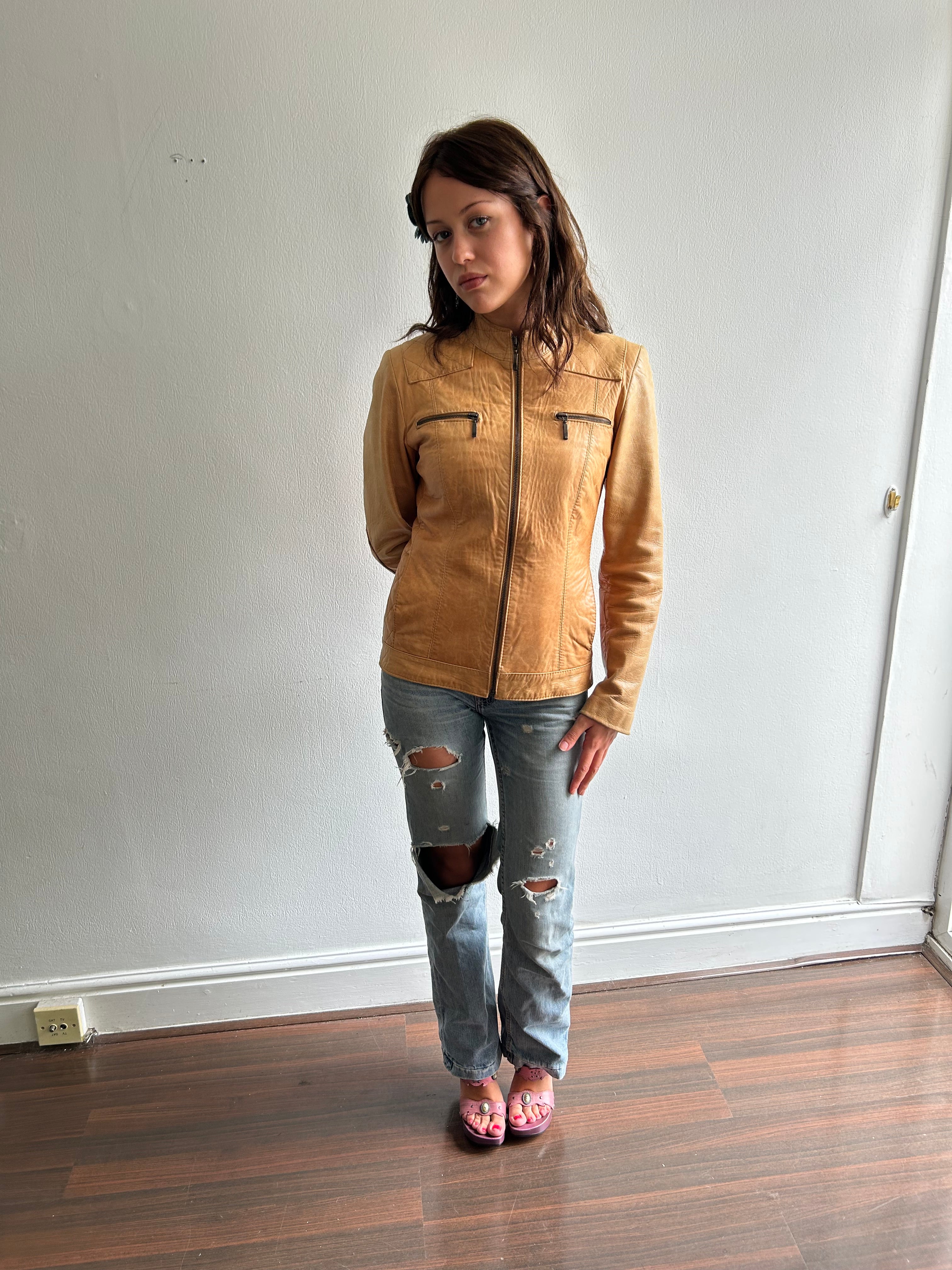 Tan Leather Vintage Jacket