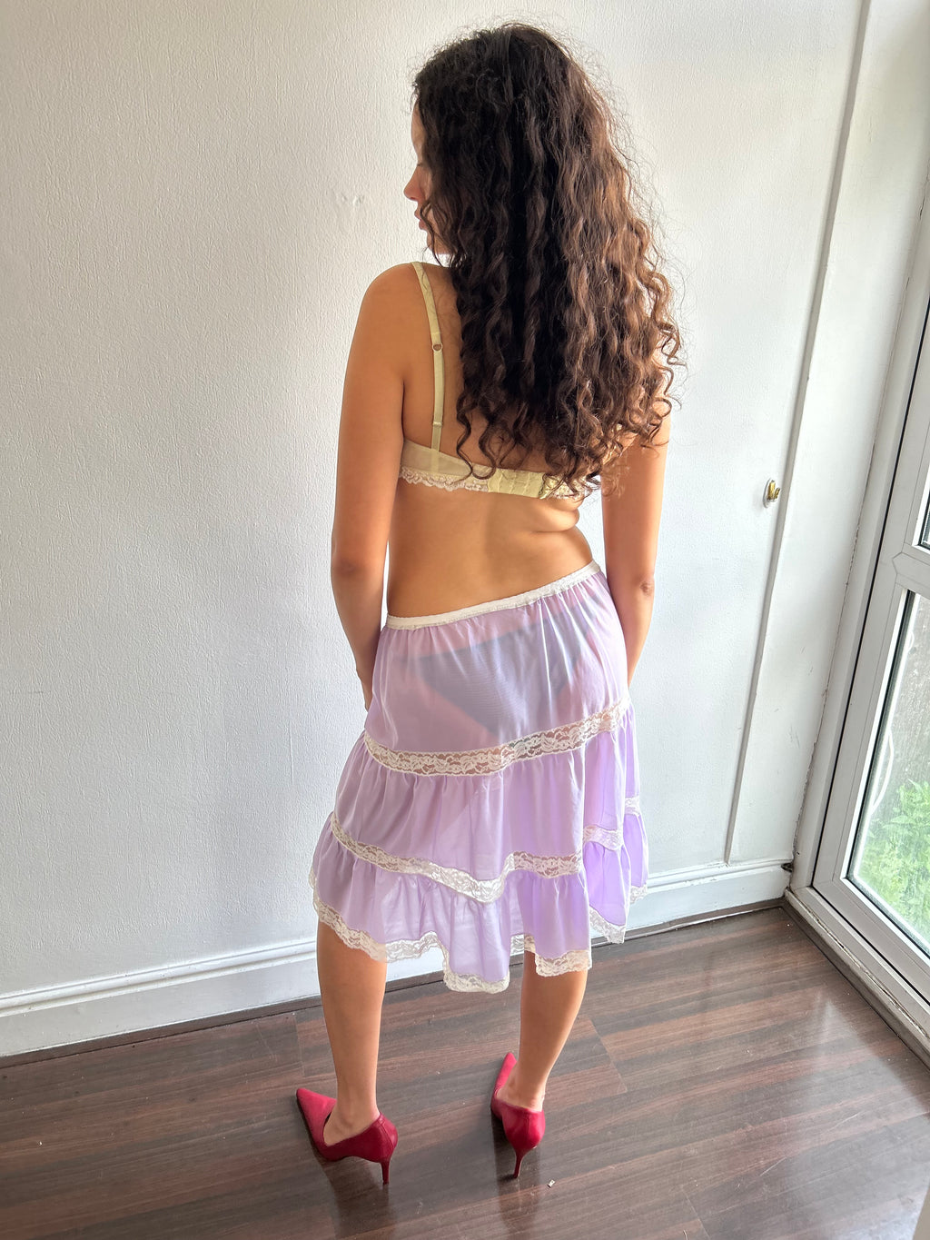 Vintage Lilac Tiered Slip Skirt