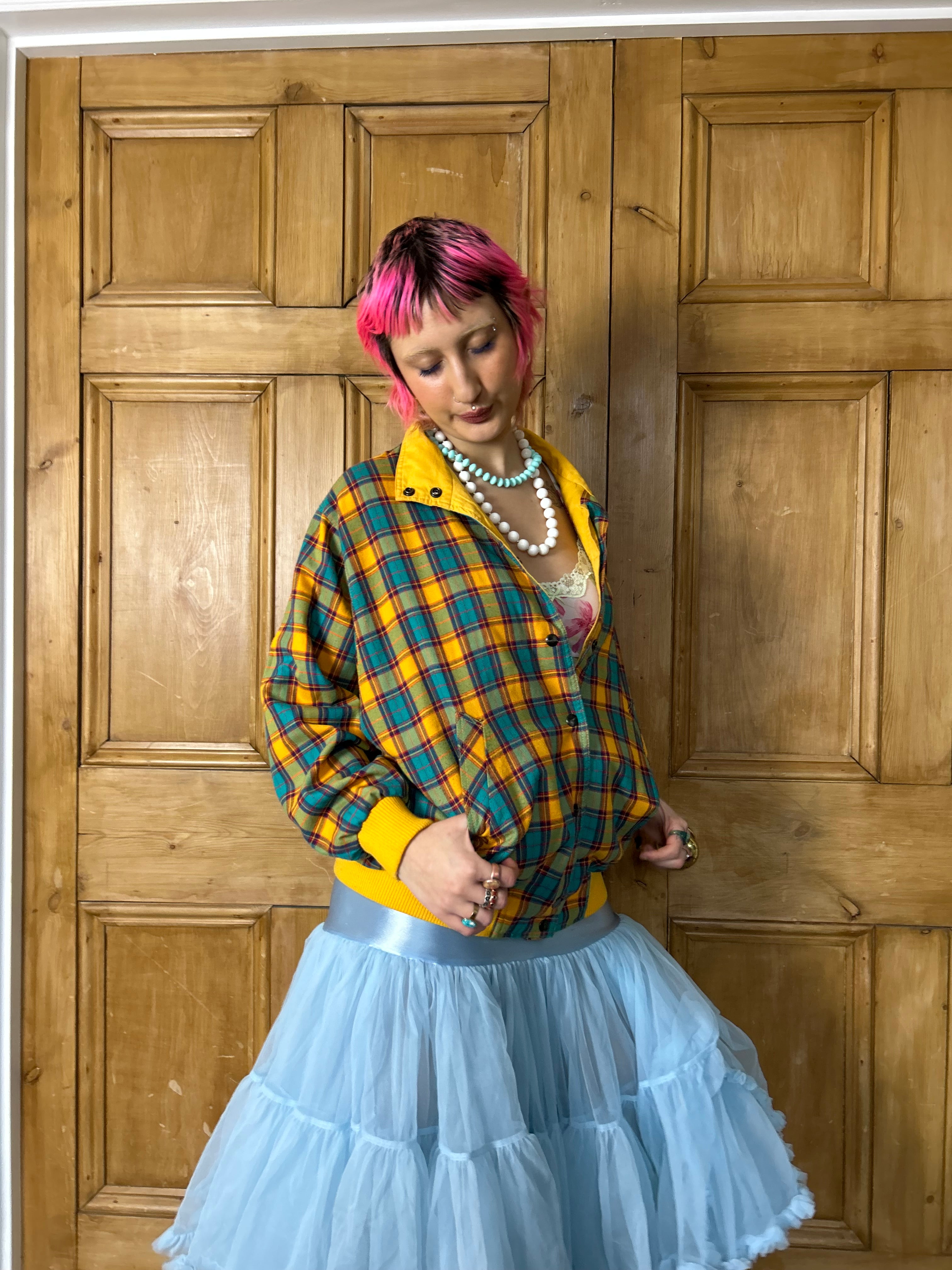 Reversible vintage tartan jacket