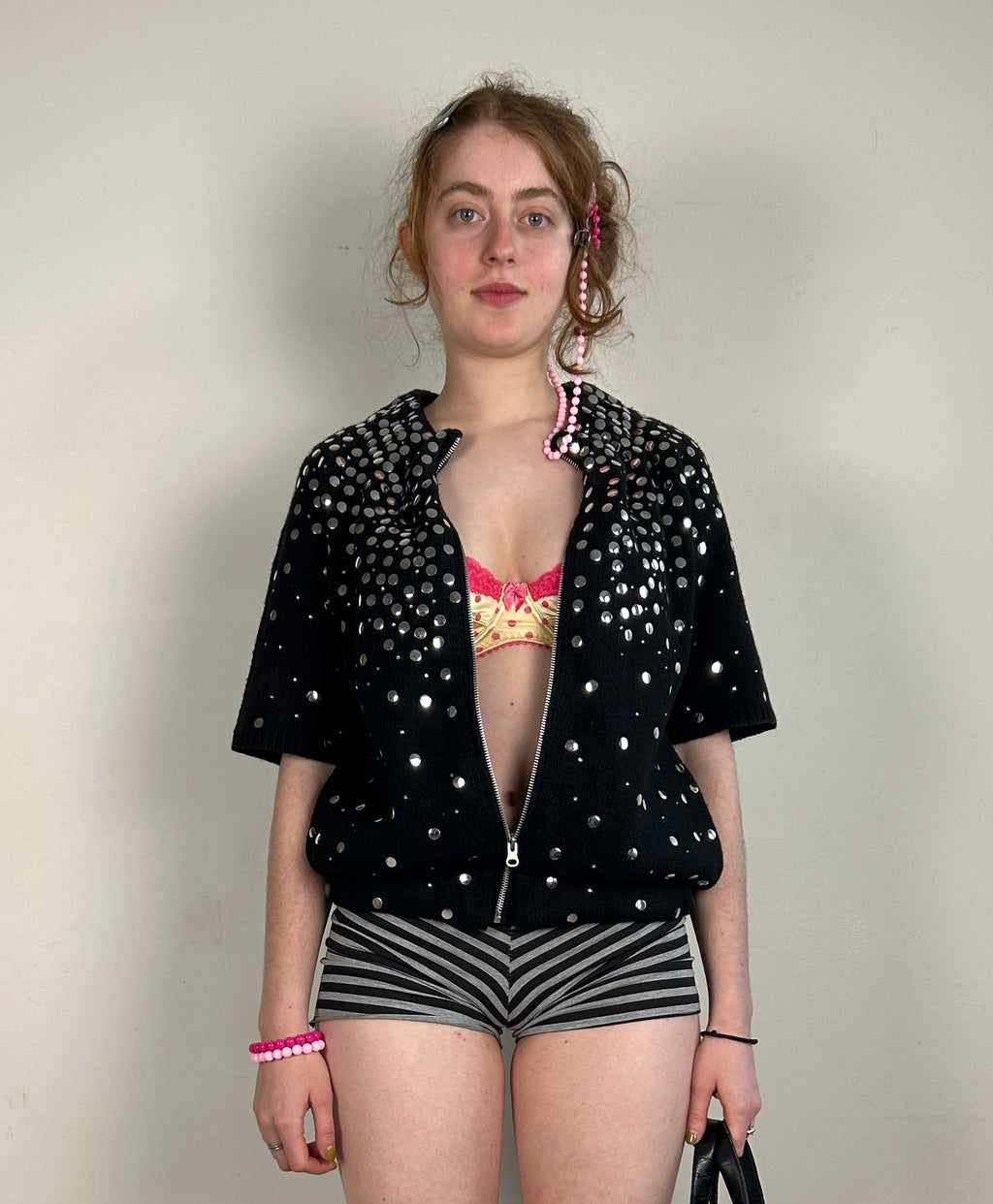 Manoush Silver Studded Zip Up