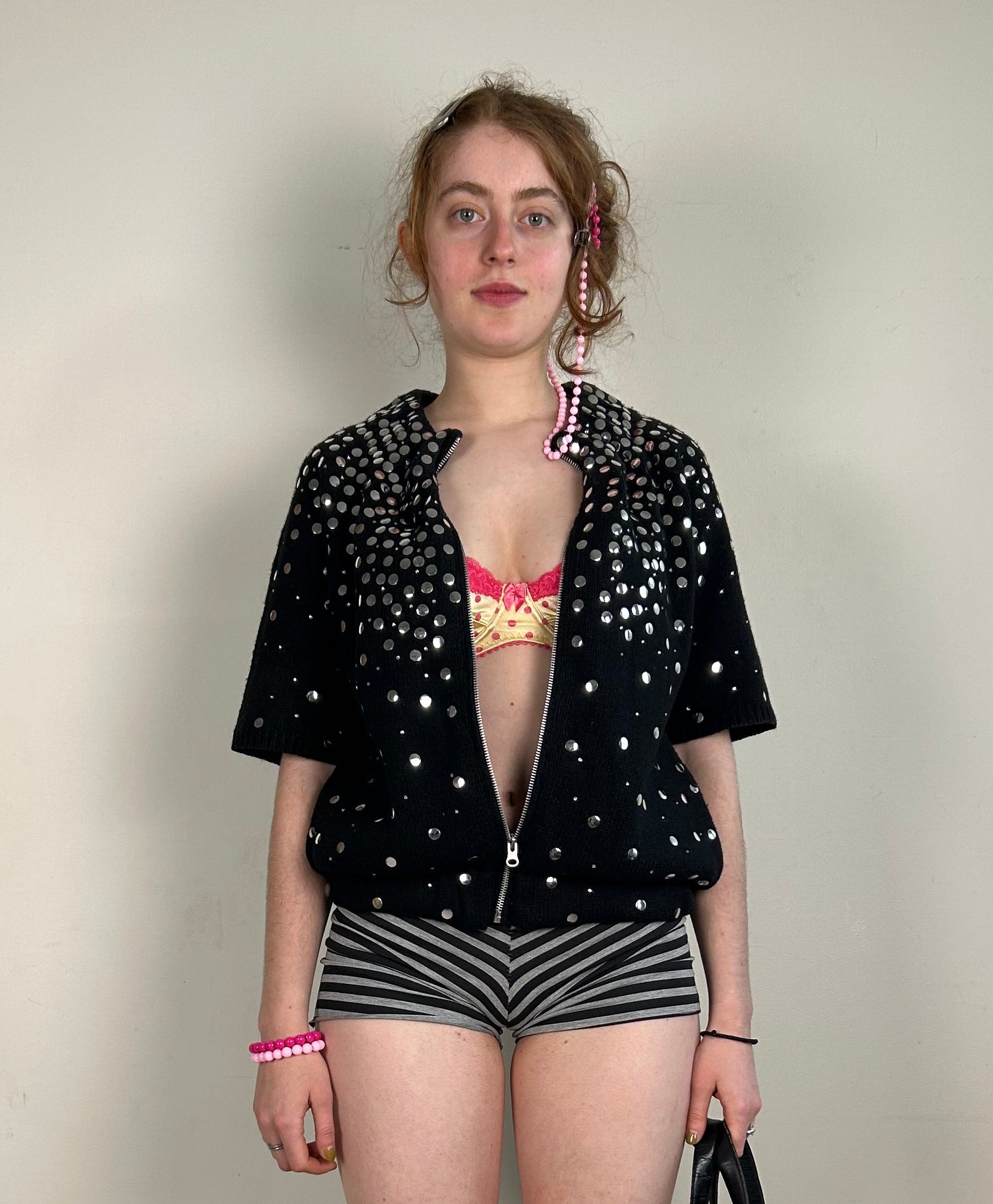 Manoush Silver Studded Zip Up