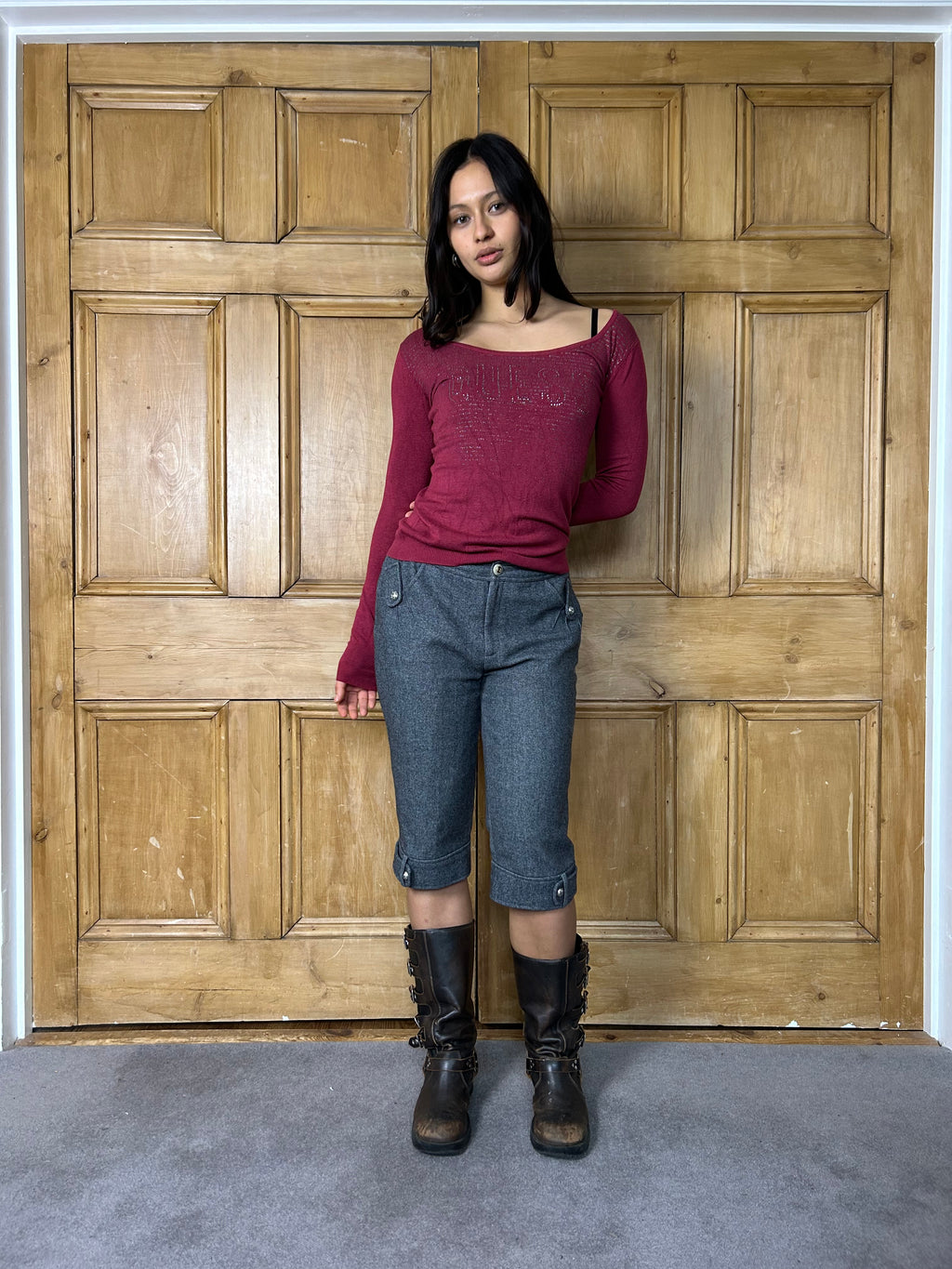 Vintage Grey Capris Trousers