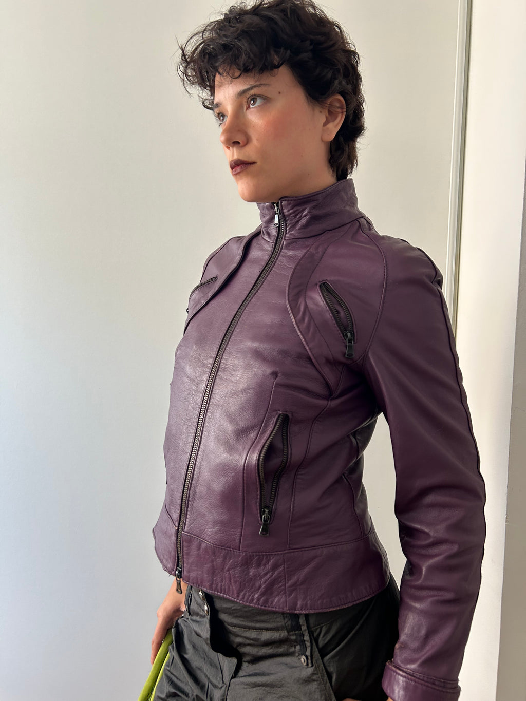 Vintage Purple Leather Jacket