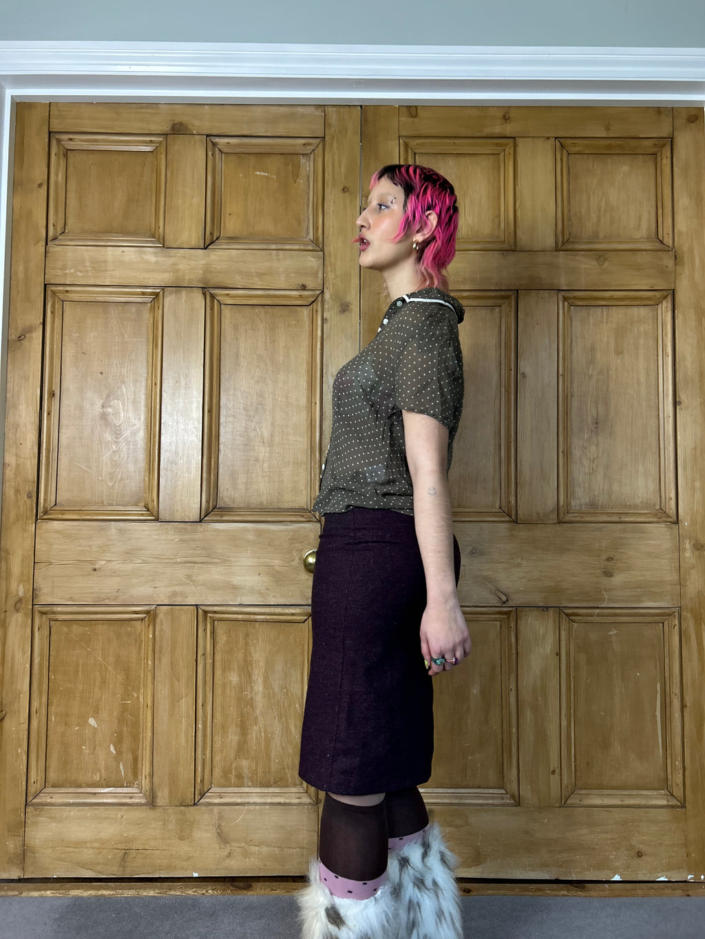 Burgundy Midi Skirt