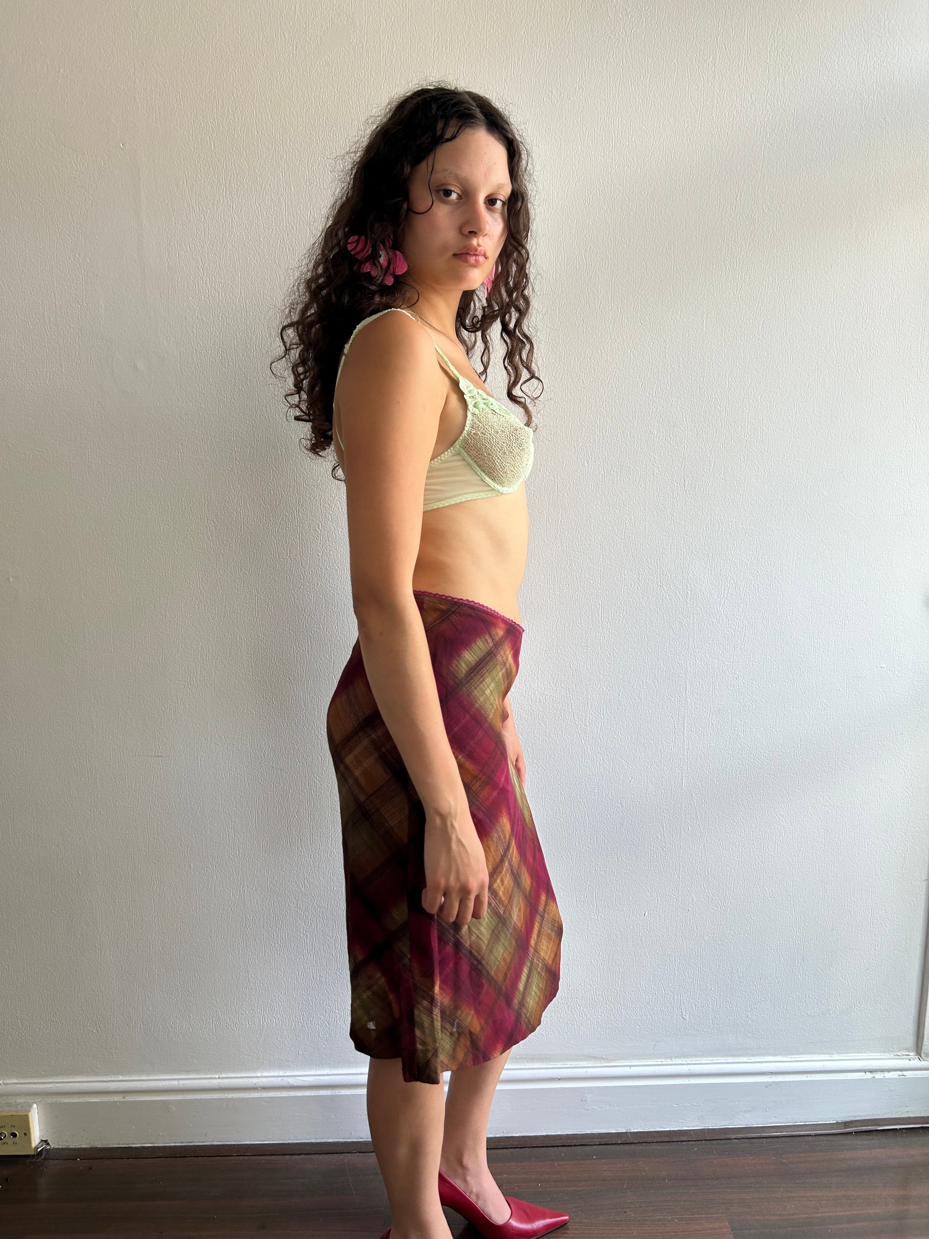 Vintage Tartan Slip Skirt