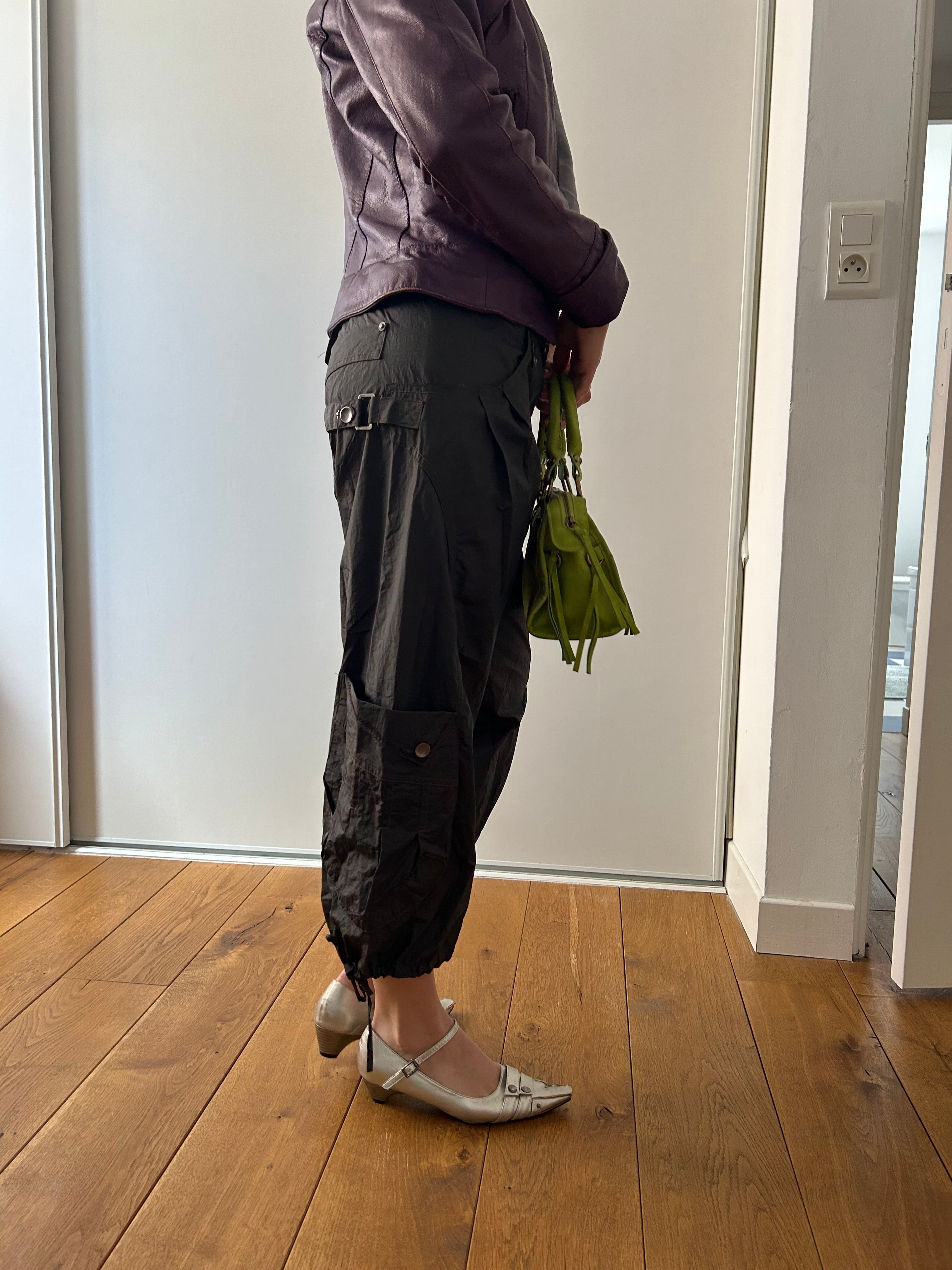 Grey Balloon Cropped Trousers