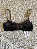 Vintage black and Brown Mesh Bra