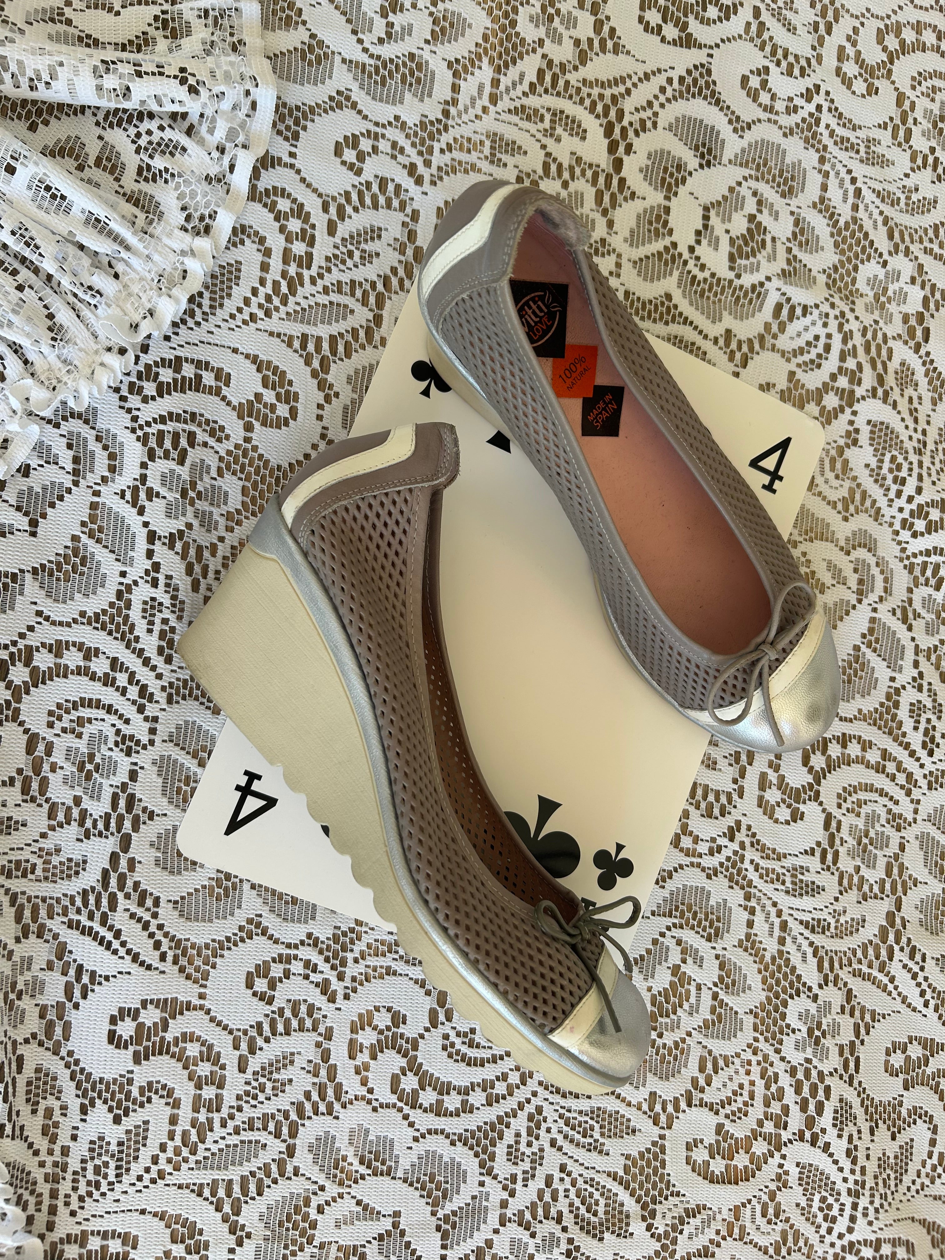Silver Sporty Y2k Wedge Heels