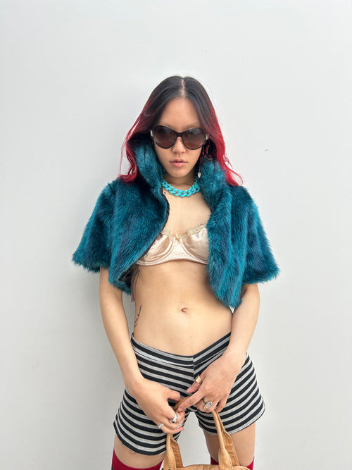 Blue Furry Vintage Bolero