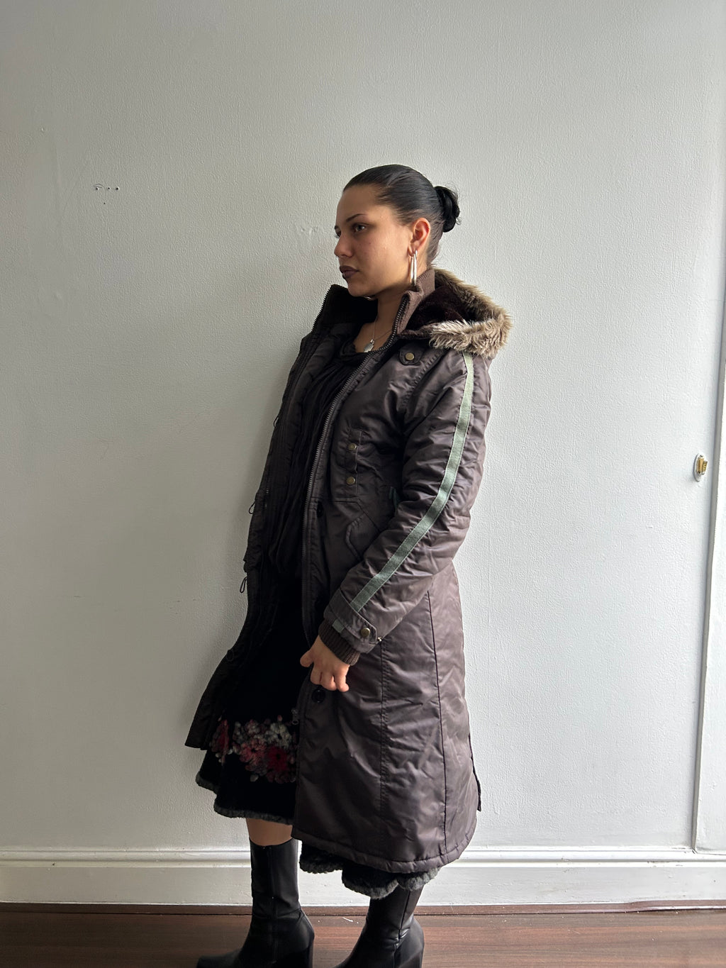 Vintage Waterproof Puffer Trench Coat
