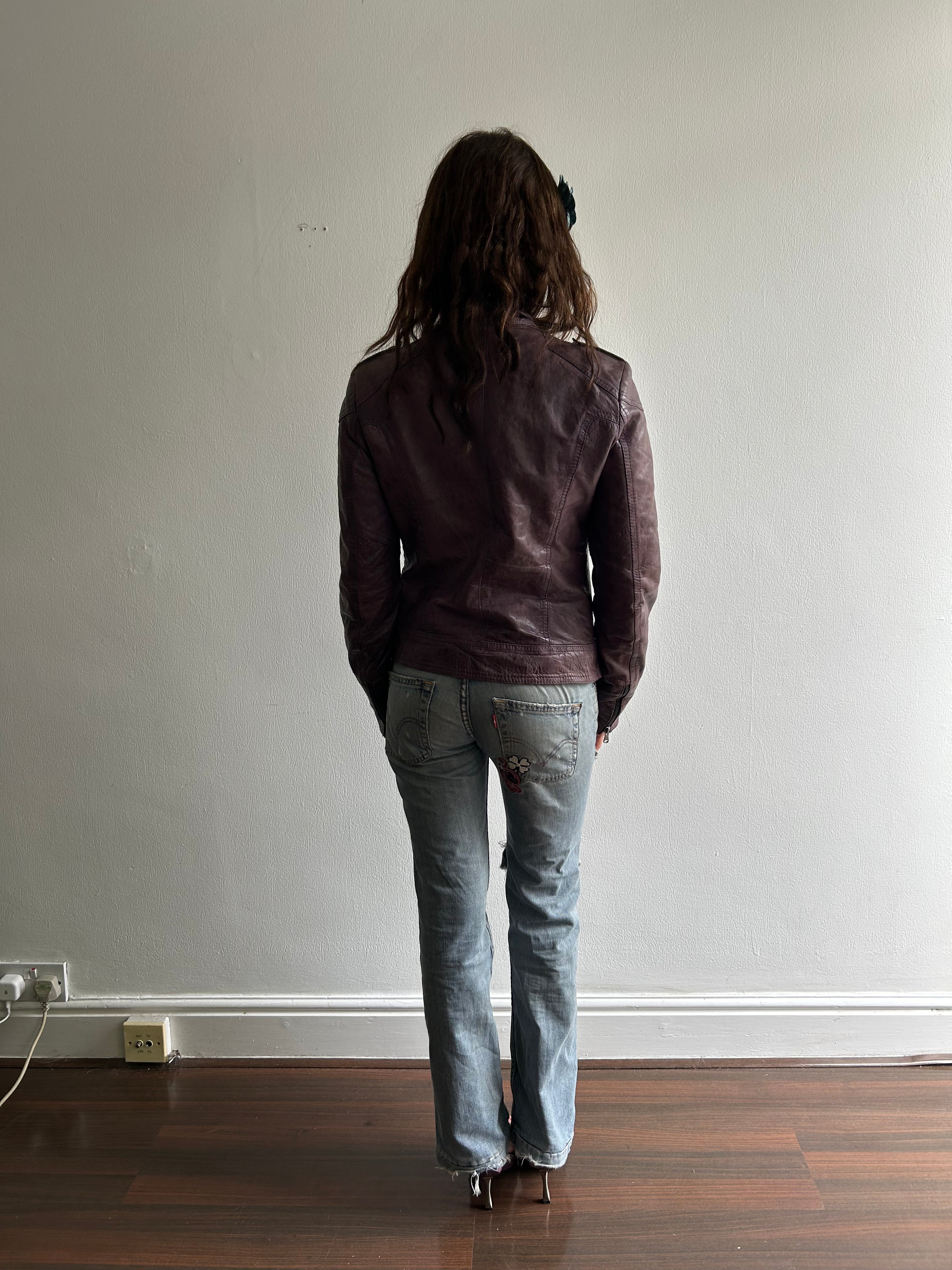 Grape Vintage Leather Jacket