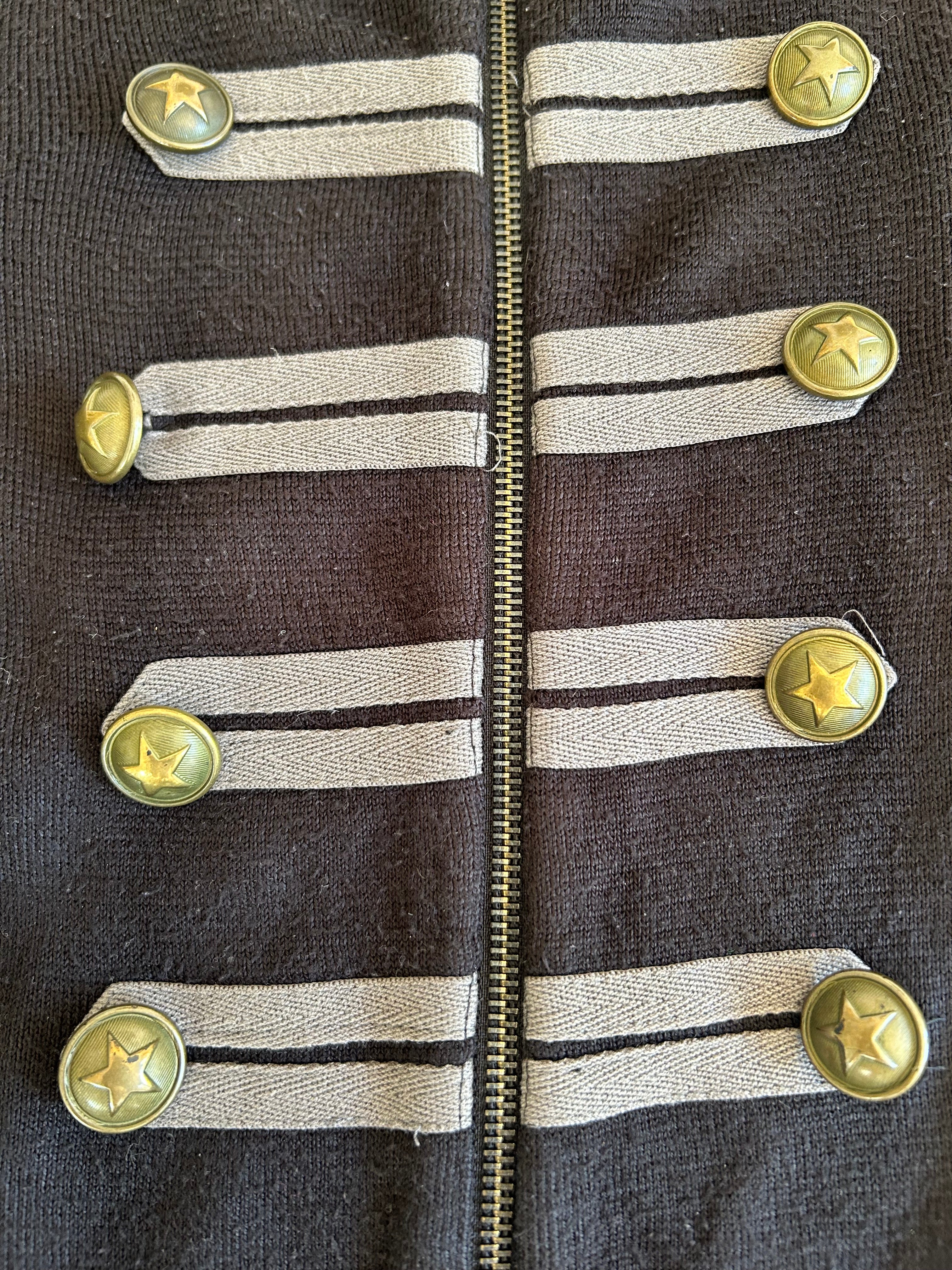 Black Military Zip Up