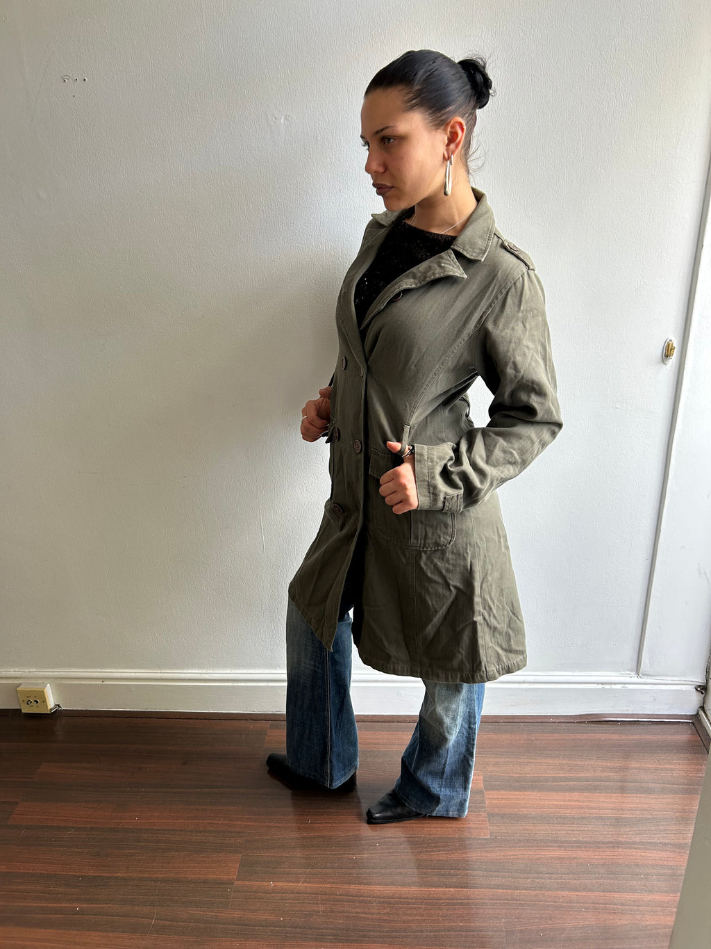 Khaki Cotton Trench Coat