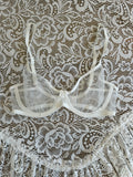 Vintage Y2k White Mesh Sparkly Bra