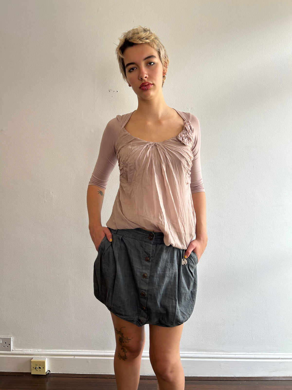 Cop Copine Grey Bubble Skirt
