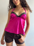 Hot Pink Lingerie Halter Top