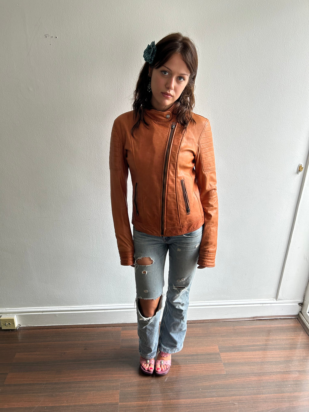 Rust Vintage Leather Jacket