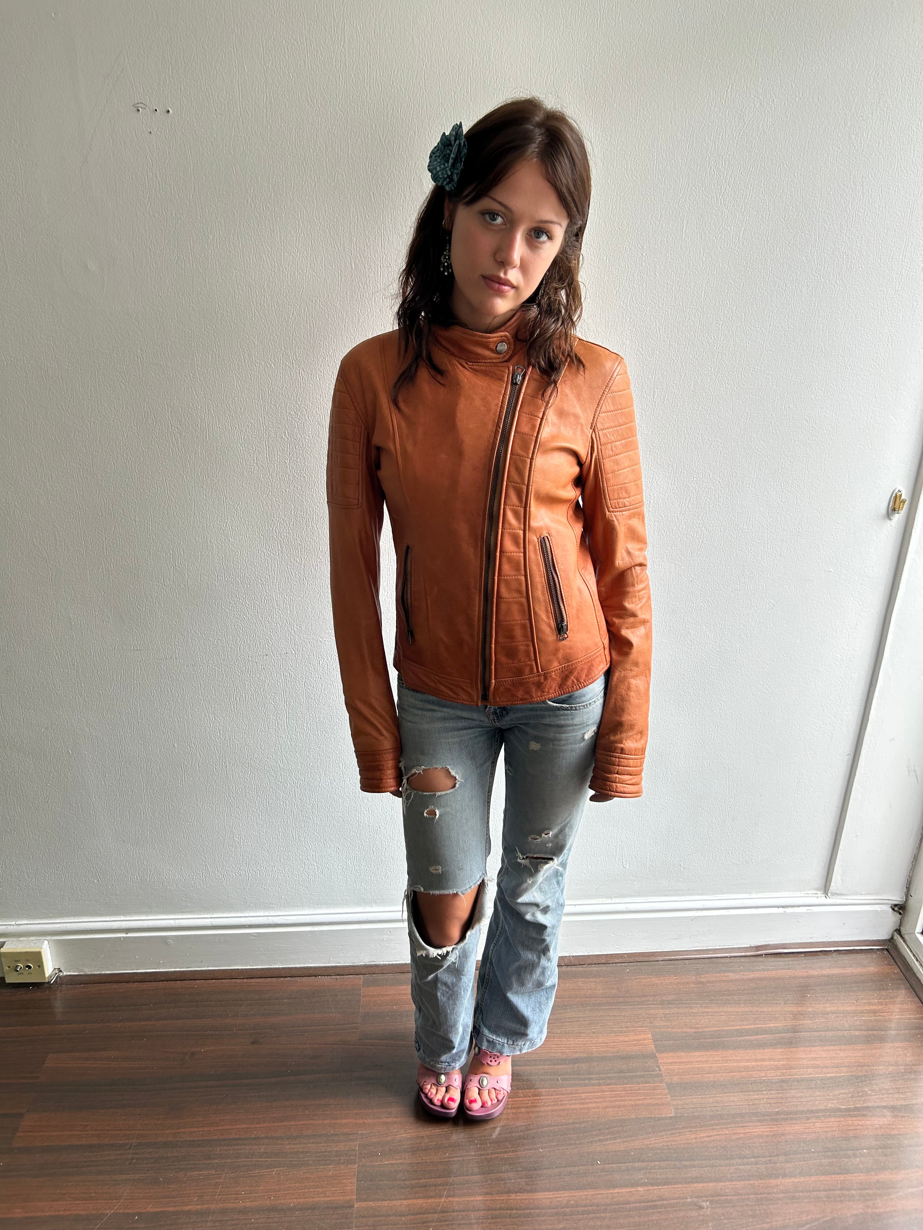 Rust Vintage Leather Jacket