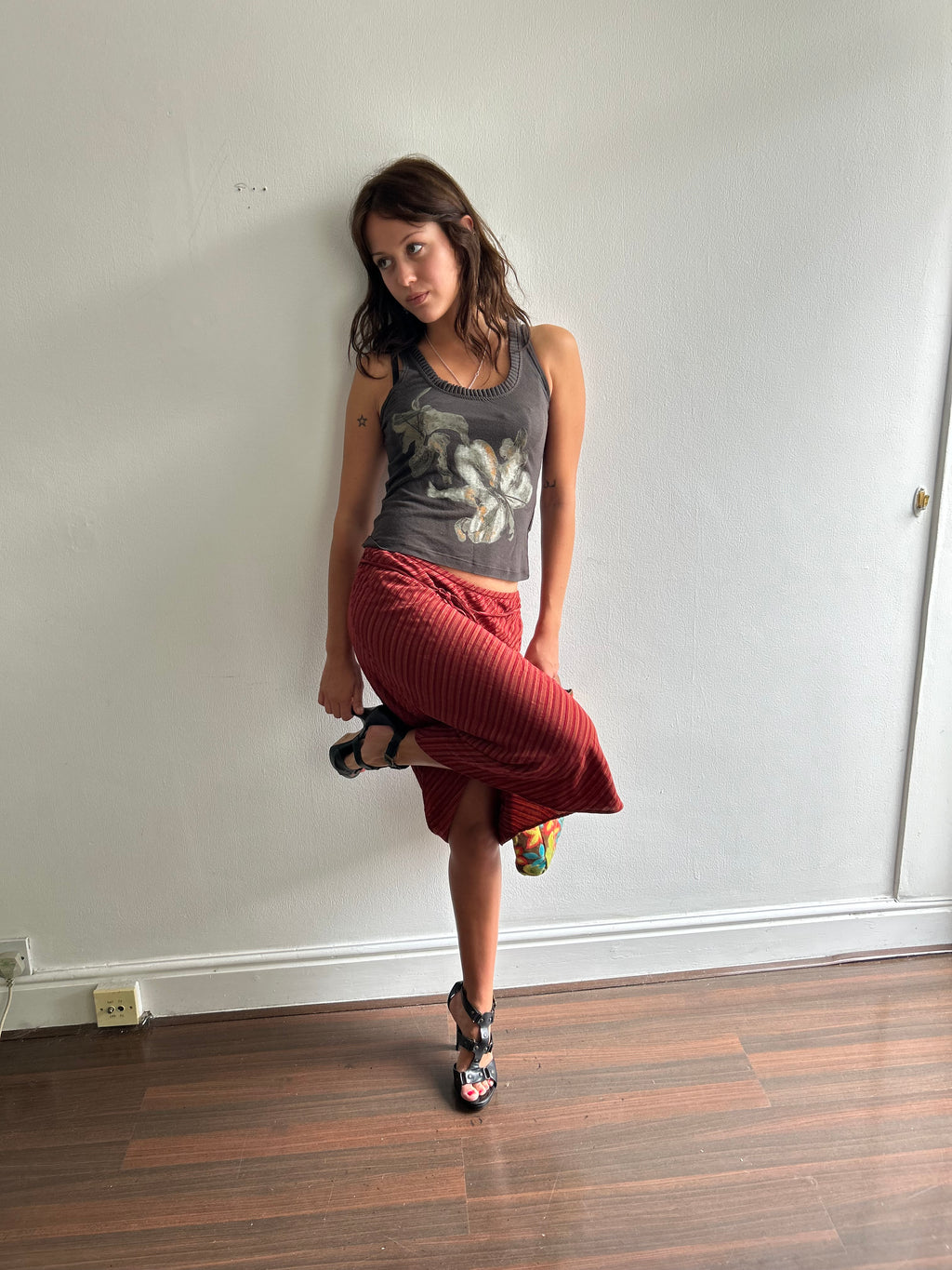 Vintage Red Stripe Skirt