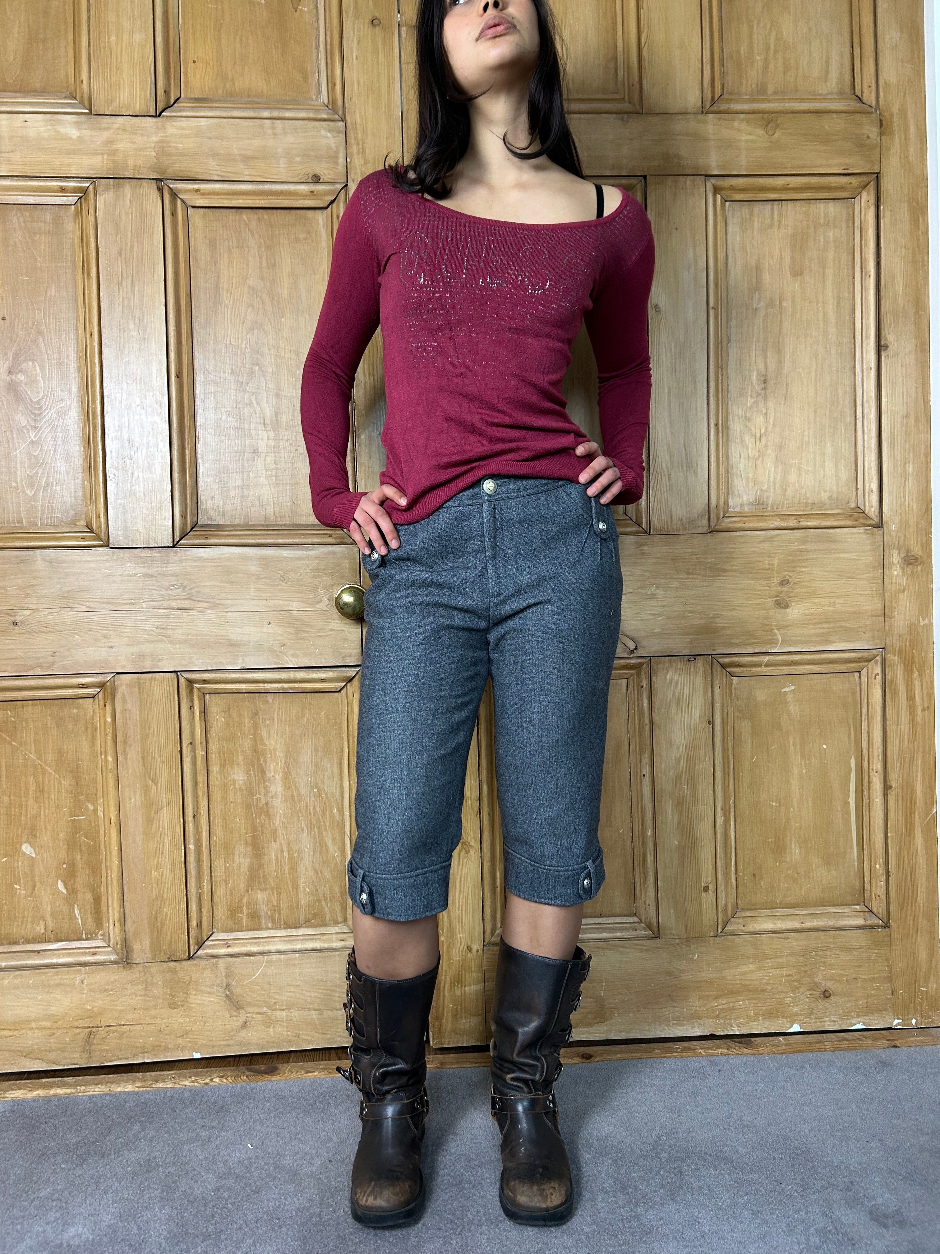 Vintage Grey Capris Trousers