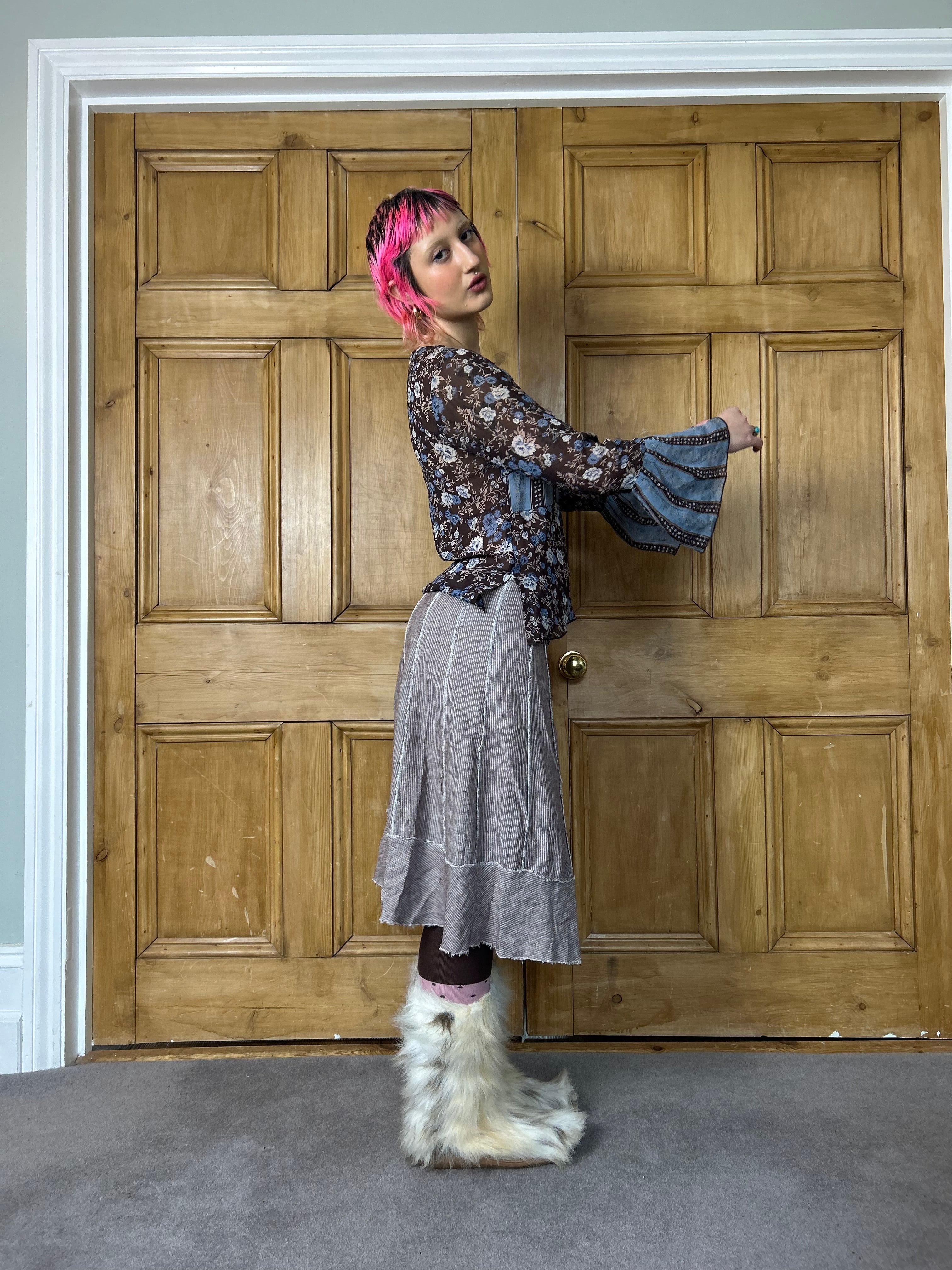 Dusty pink flowy skirt