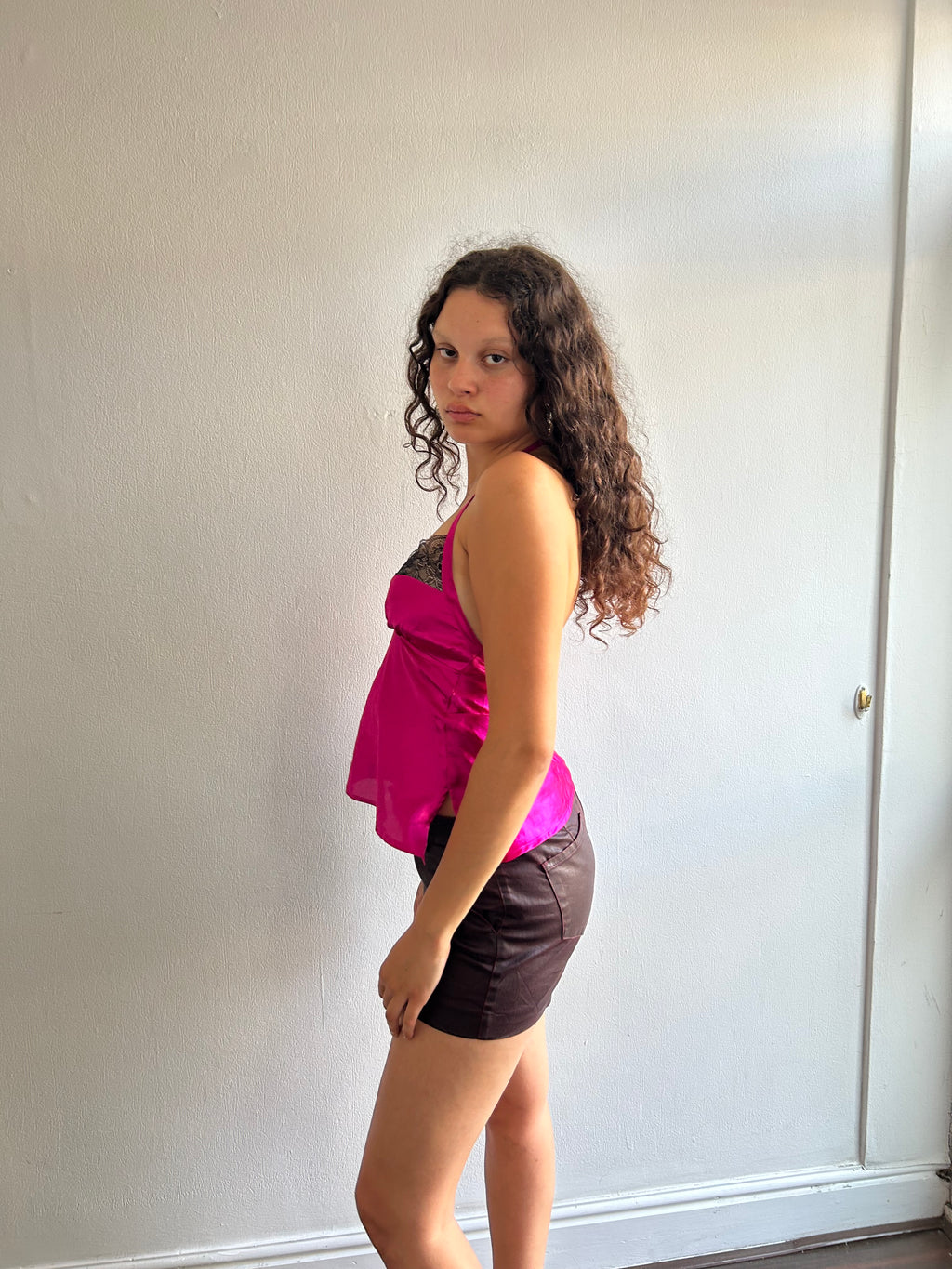 Hot Pink Lingerie Halter Top