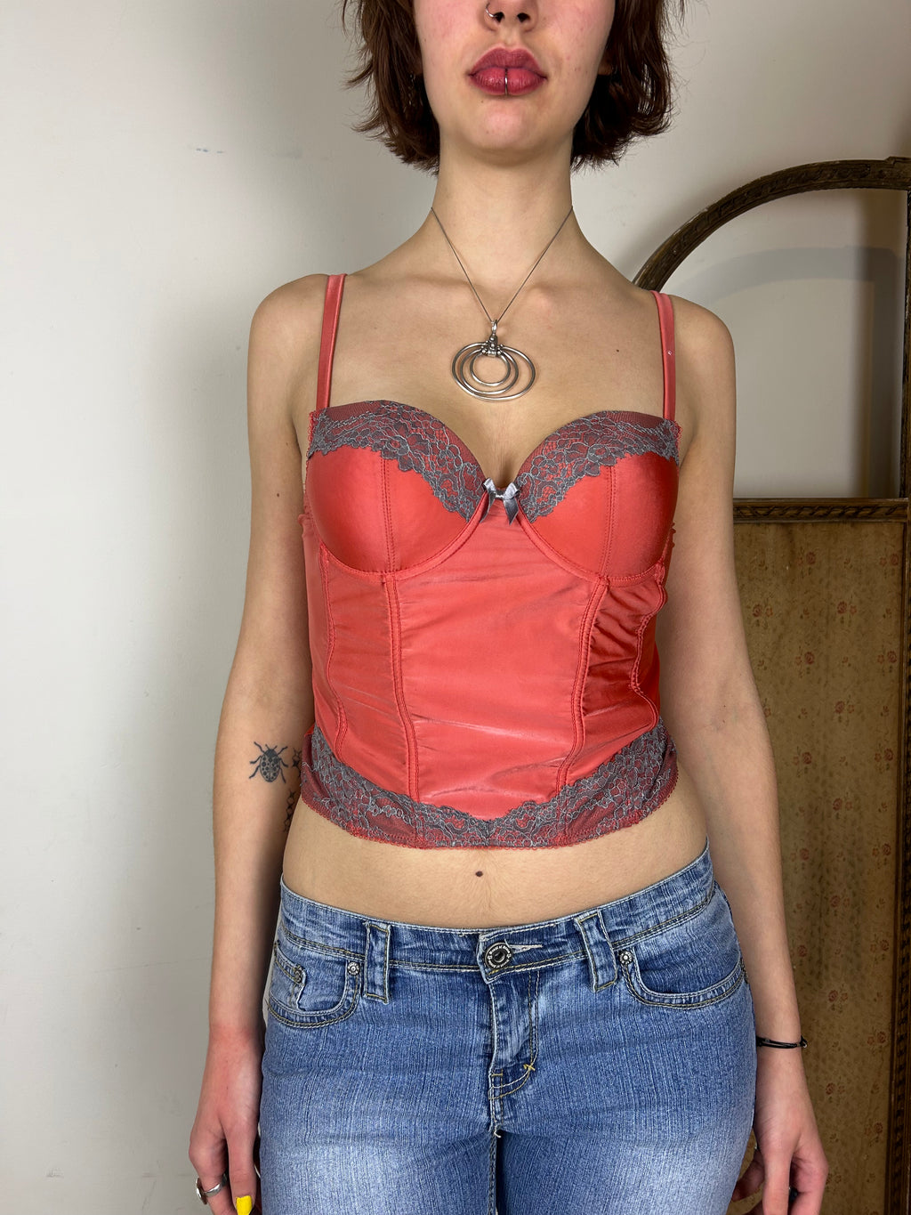 Coral corset top