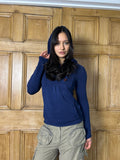 Navy knit hoodie
